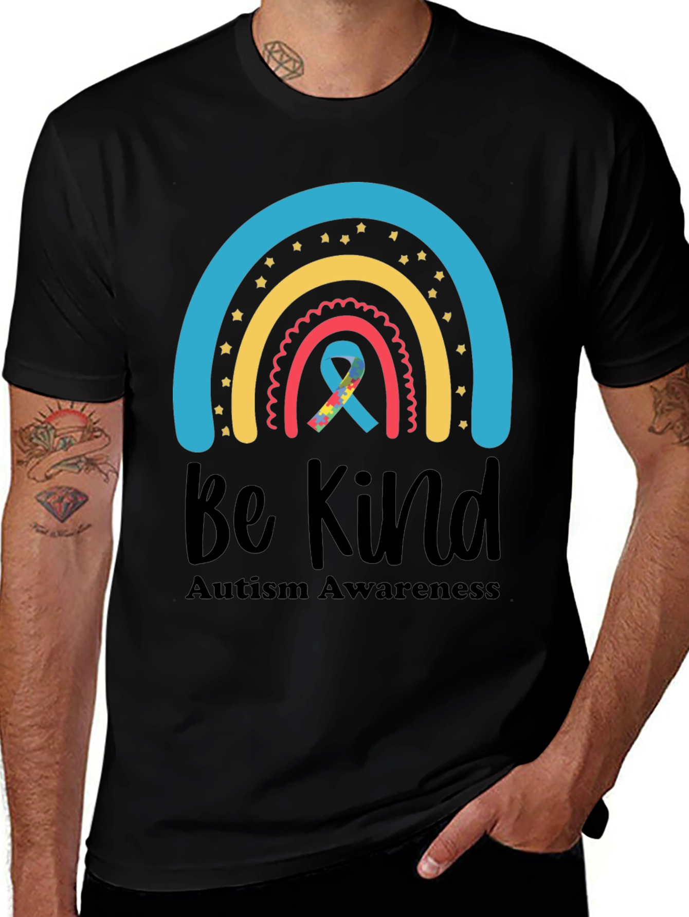Be Kind Autism Awareness Rainbow T-Shirt