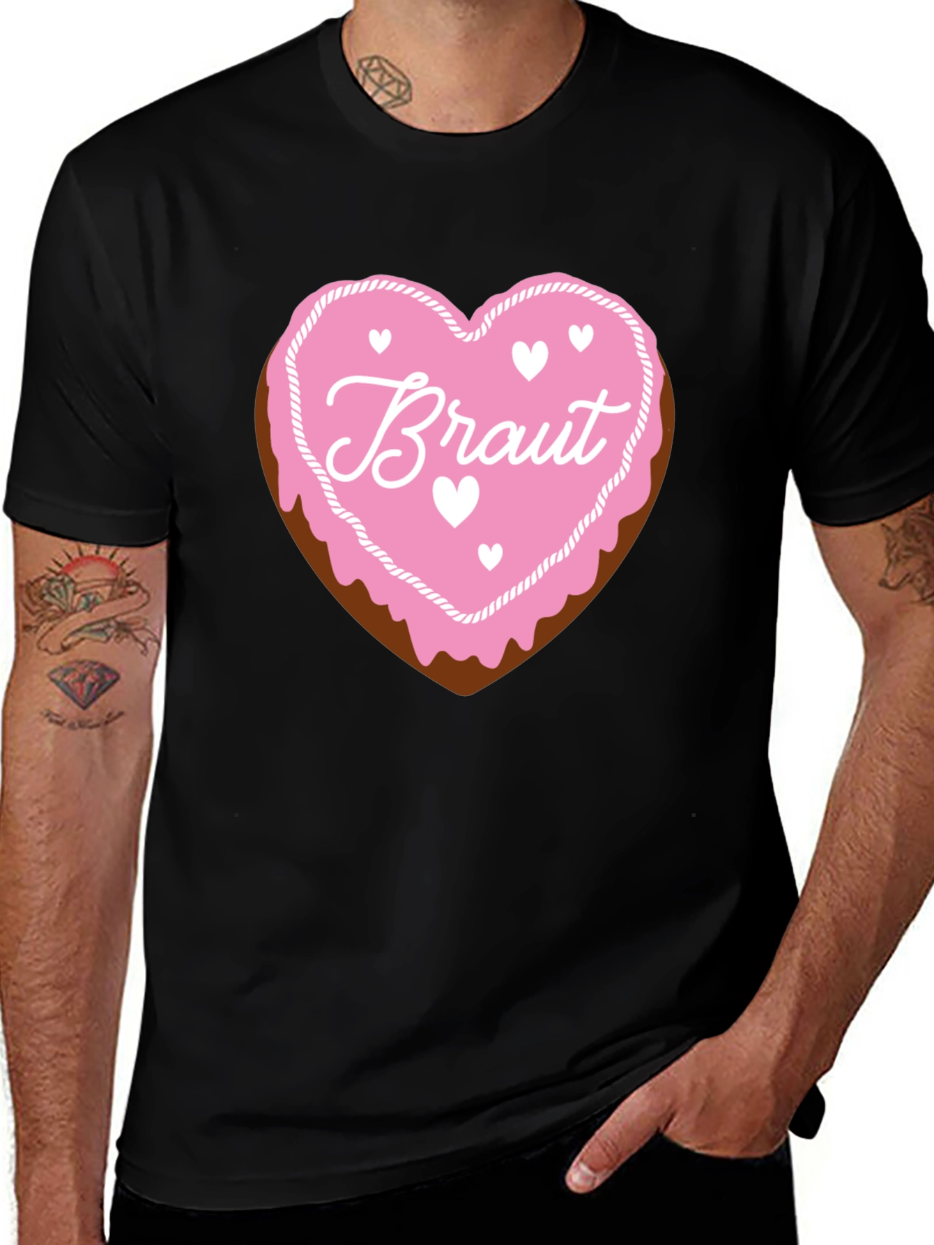 Braut Heart Cookie Graphic T-Shirt