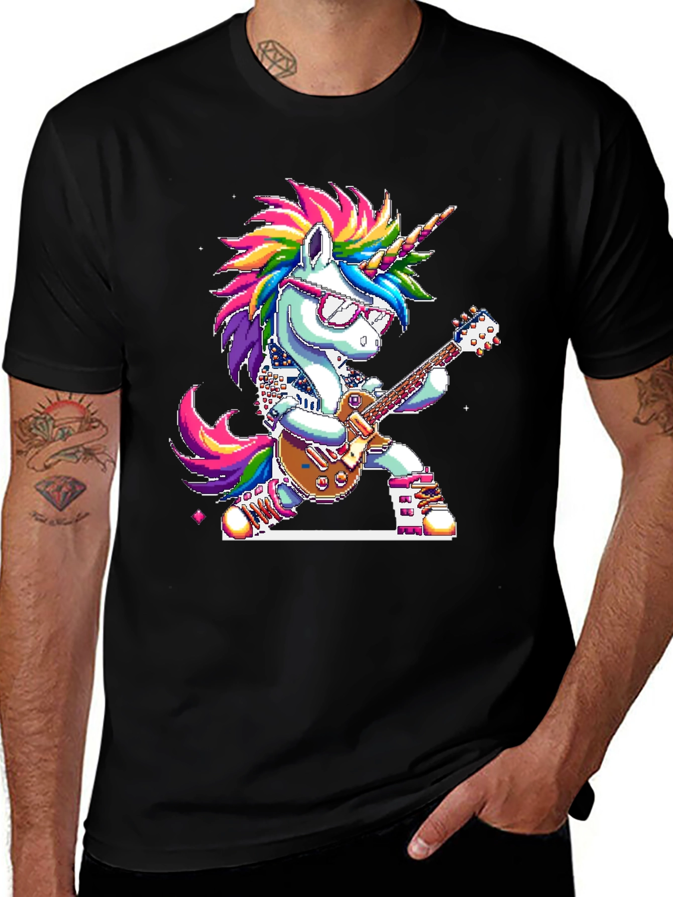 Variant 22 of Unicorn Guitarist T-Shirt - Rock Star Style