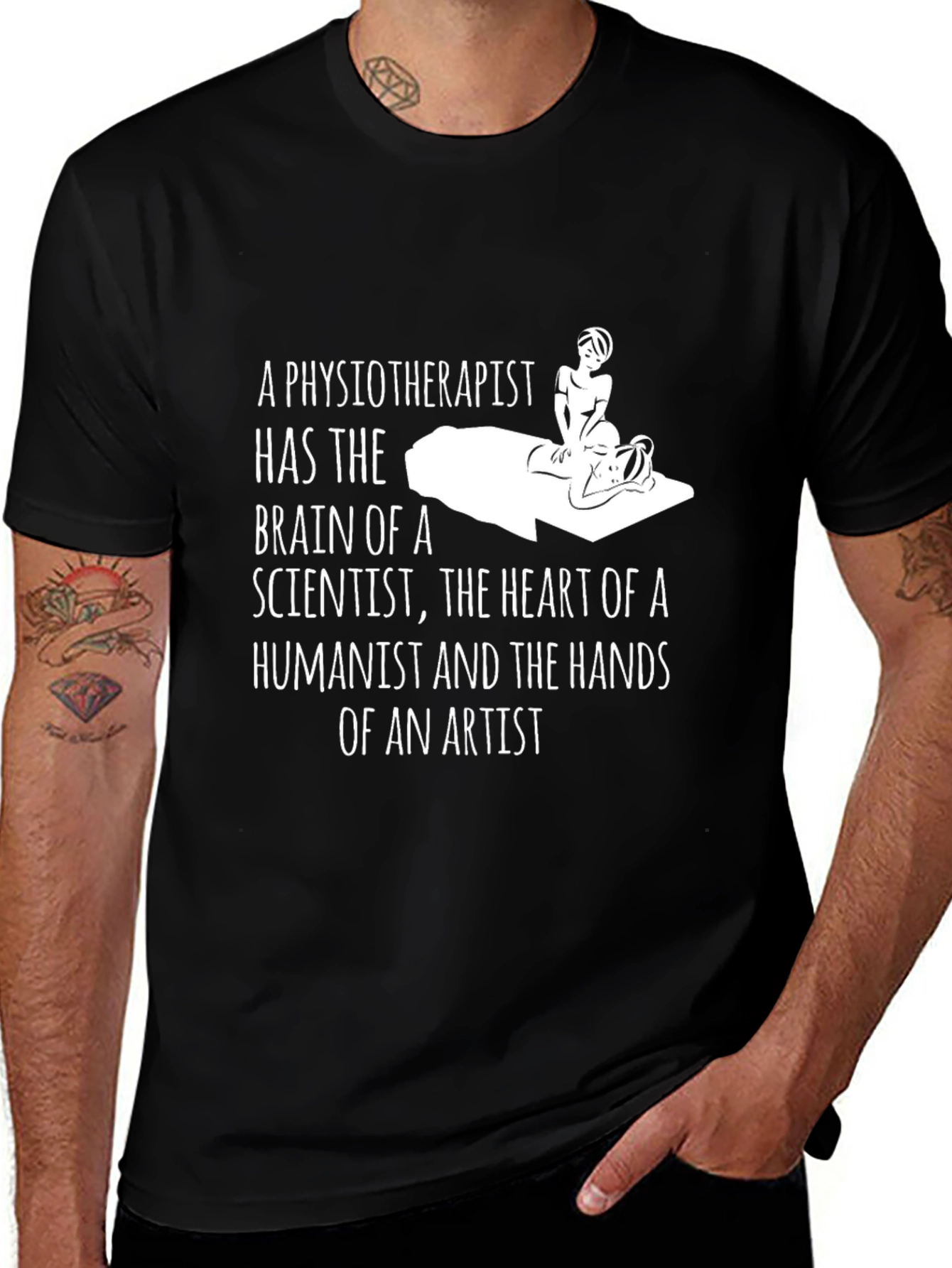 Variant 18 of Physiotherapist Brain Heart Hands T-Shirt