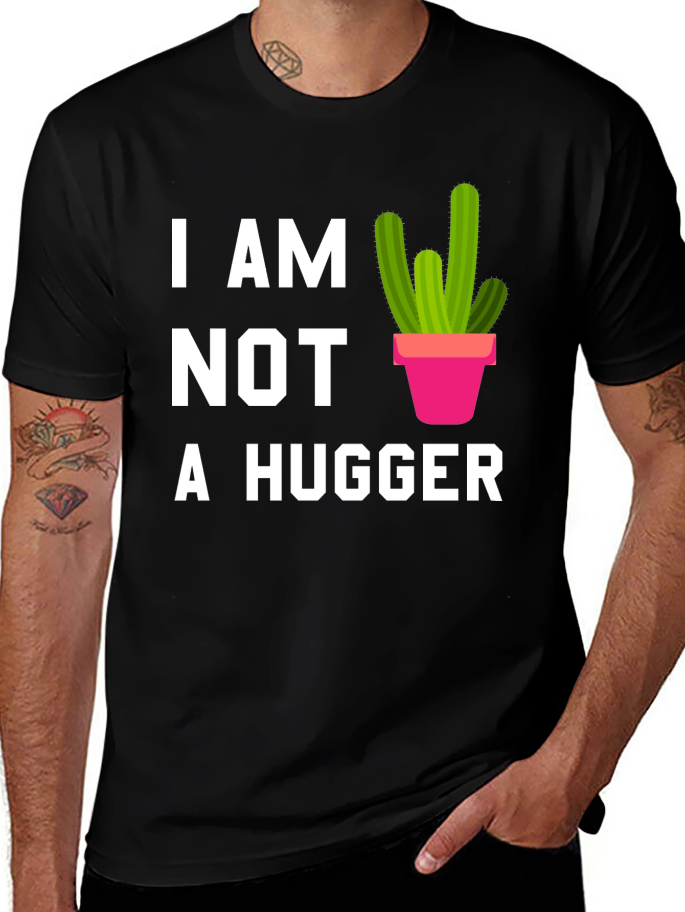 Variant 6 of I am Not a Hugger Cactus Graphic Tee