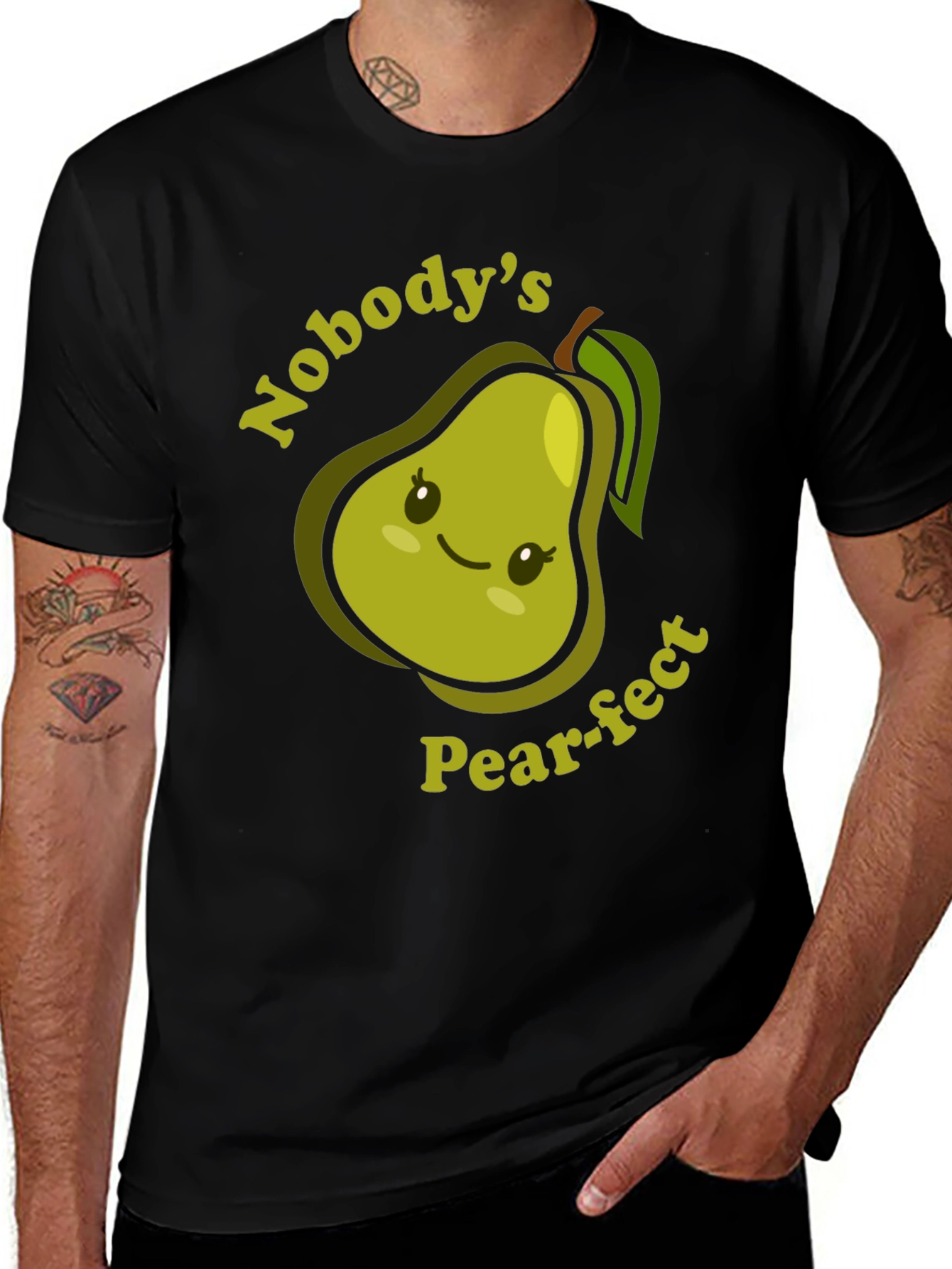 Variant 20 of Nobody's Pear-fect T-Shirt Cute Fruit Pun Tee