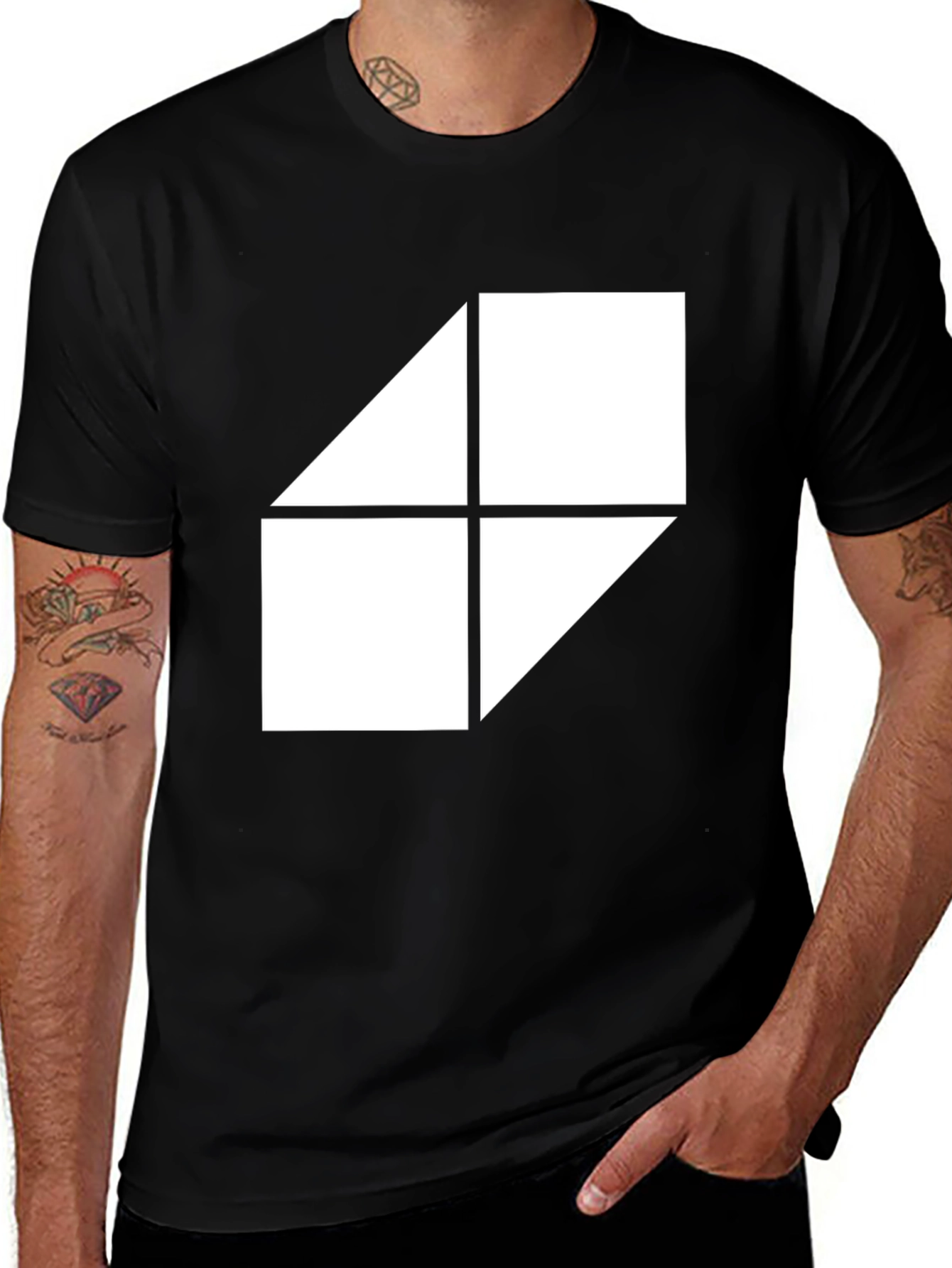 Variant 27 of Modern Geometric Design Black T-Shirt