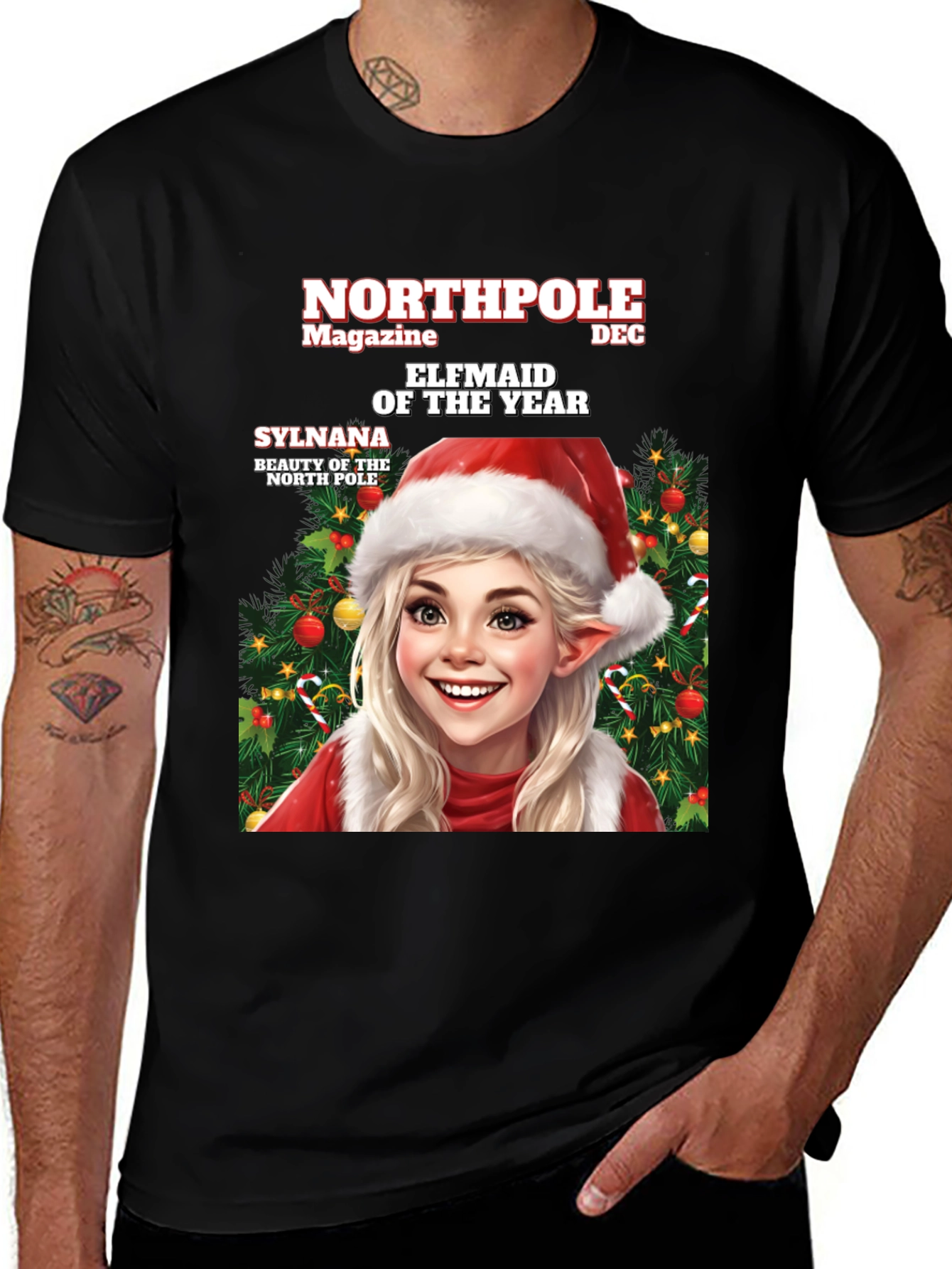 Northpole Magazine Elfmaid of the Year Black T-Shirt