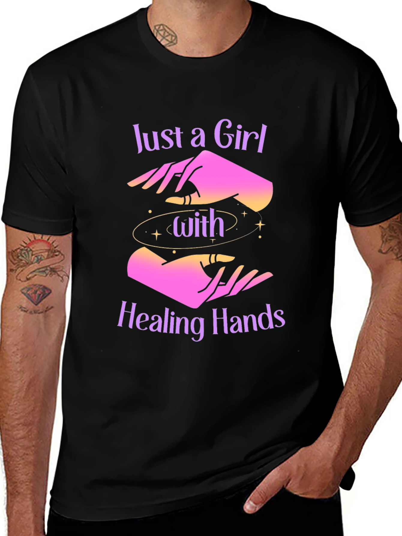 Healing Hands Graphic Tee - Mystical Comfort