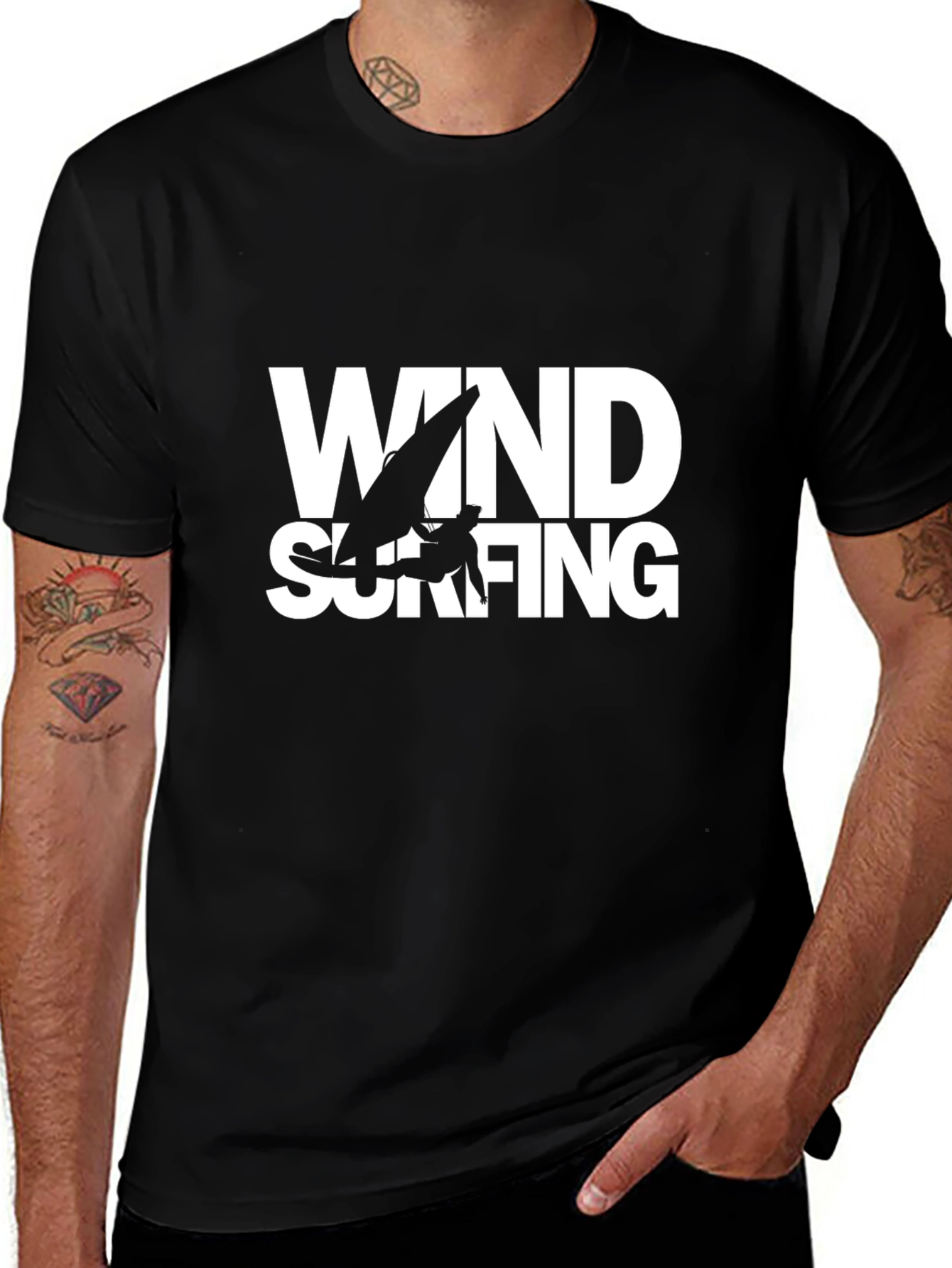 Variant 25 of Windsurfing Graphic T-Shirt - Black