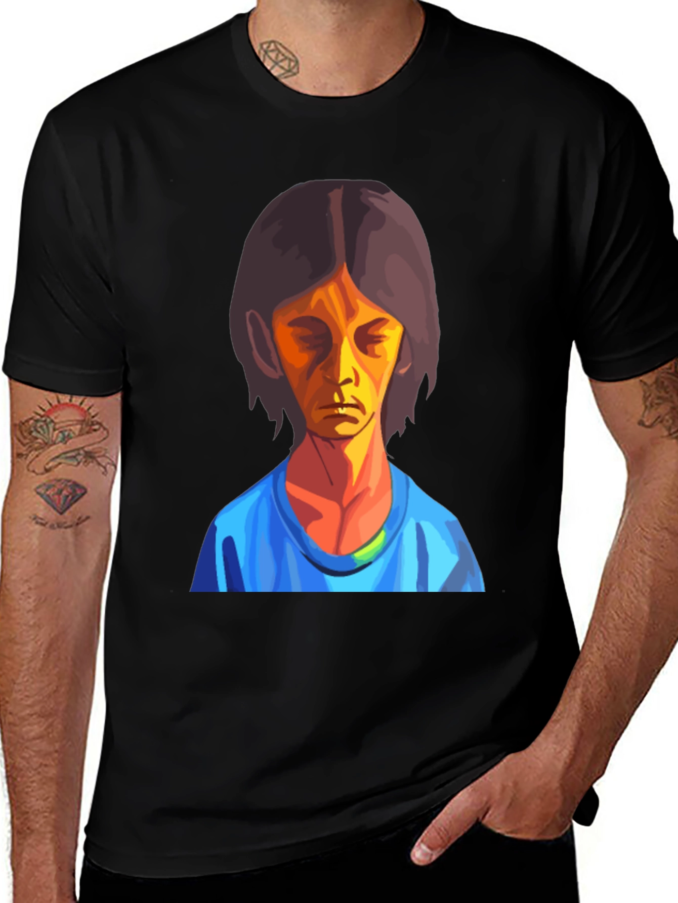 Variant 21 of Abstract Portrait Black T-Shirt