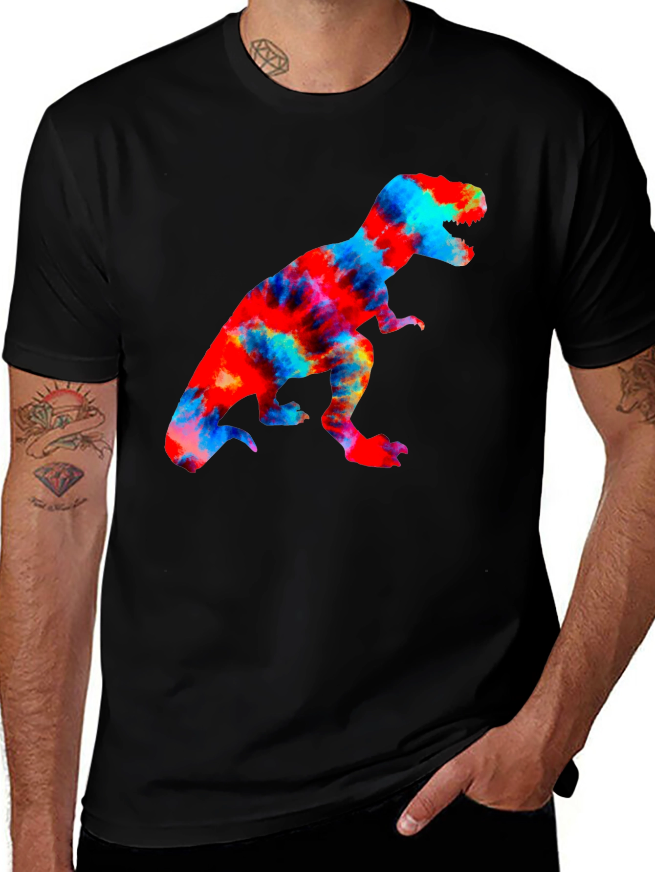 Variant 12 of Tie Dye Dinosaur Graphic T-Shirt
