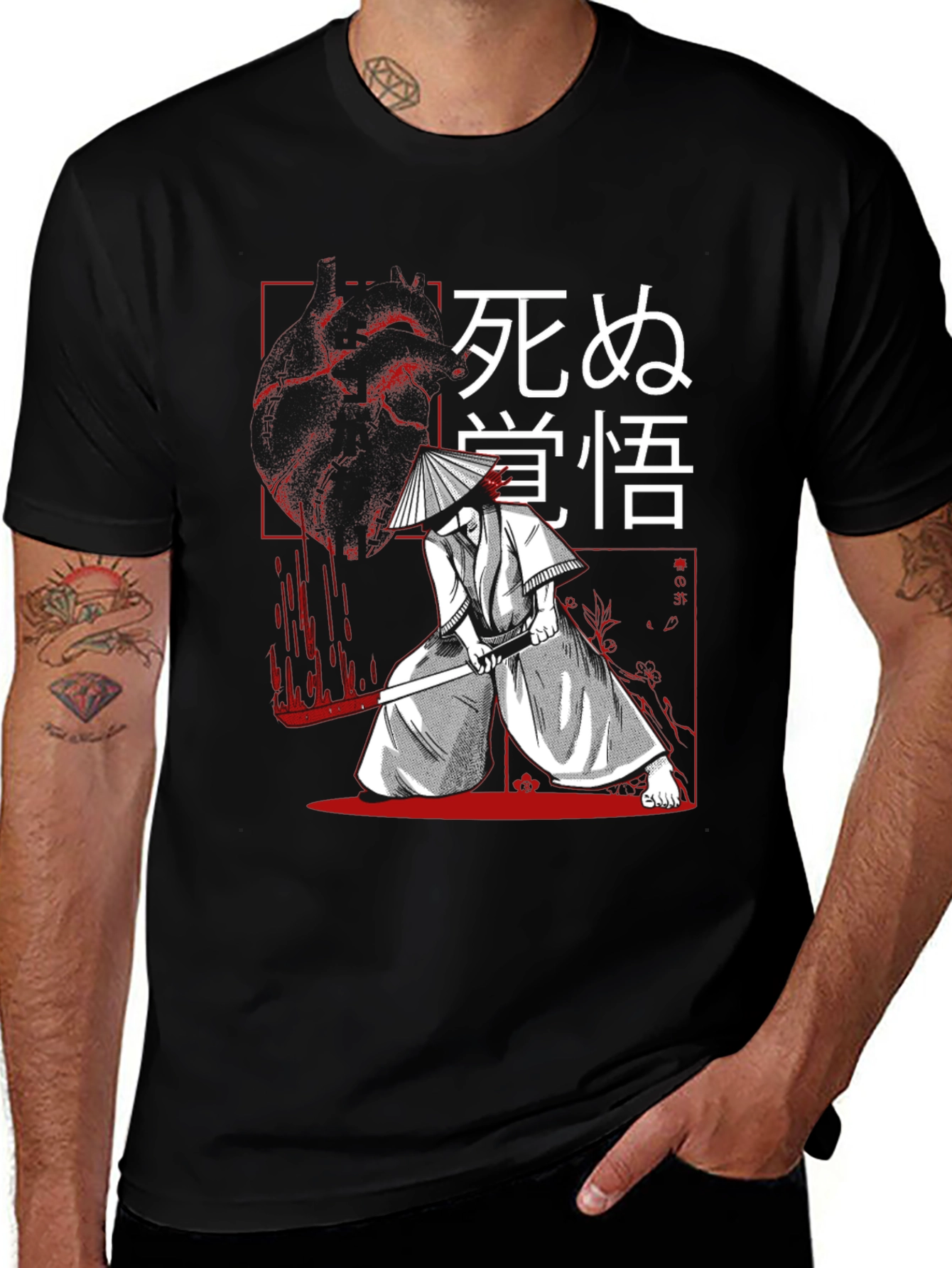 Variant 21 of Samurai Graphic Tee - Black Cotton T-Shirt