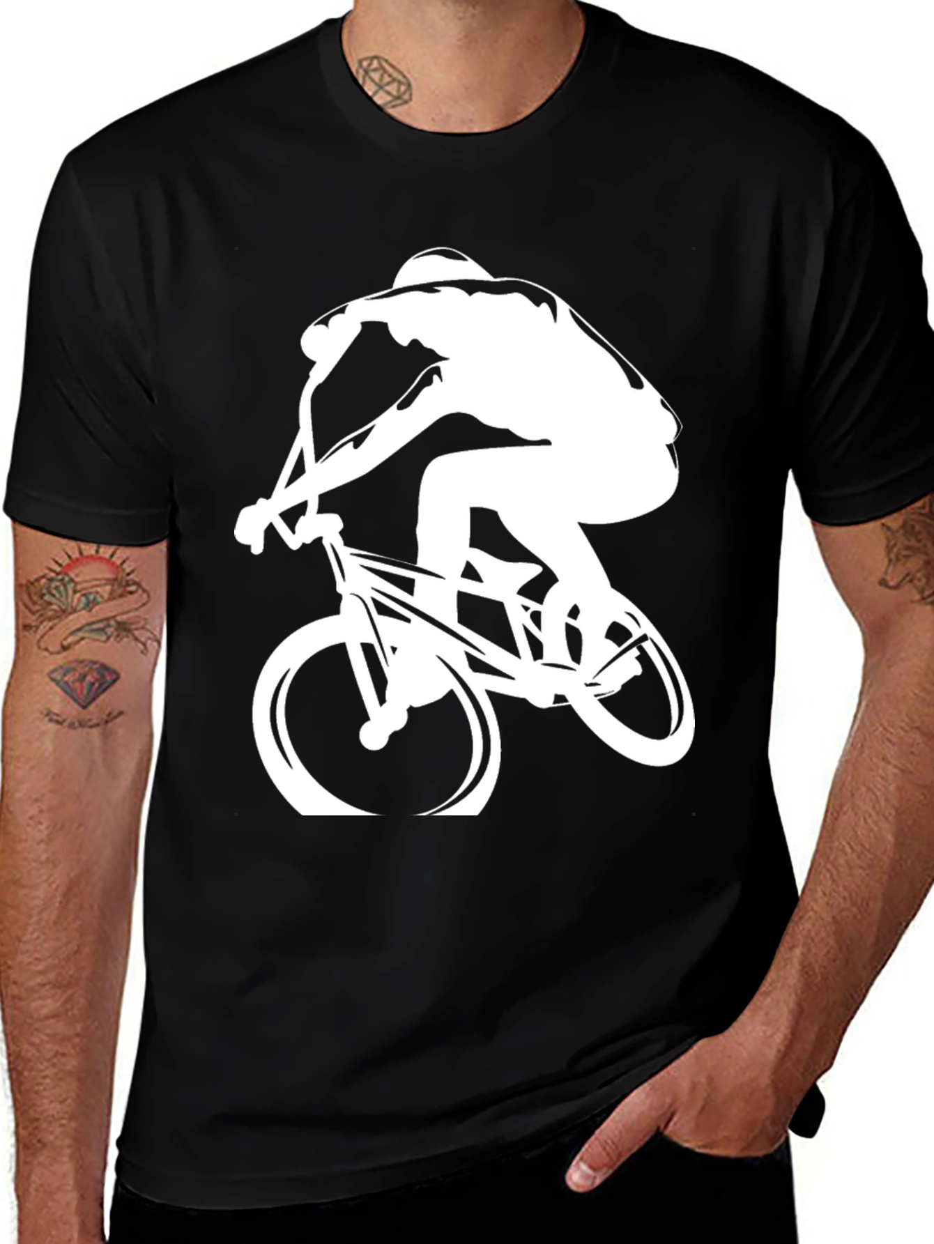 Variant 19 of BMX Rider Graphic Tee - Black