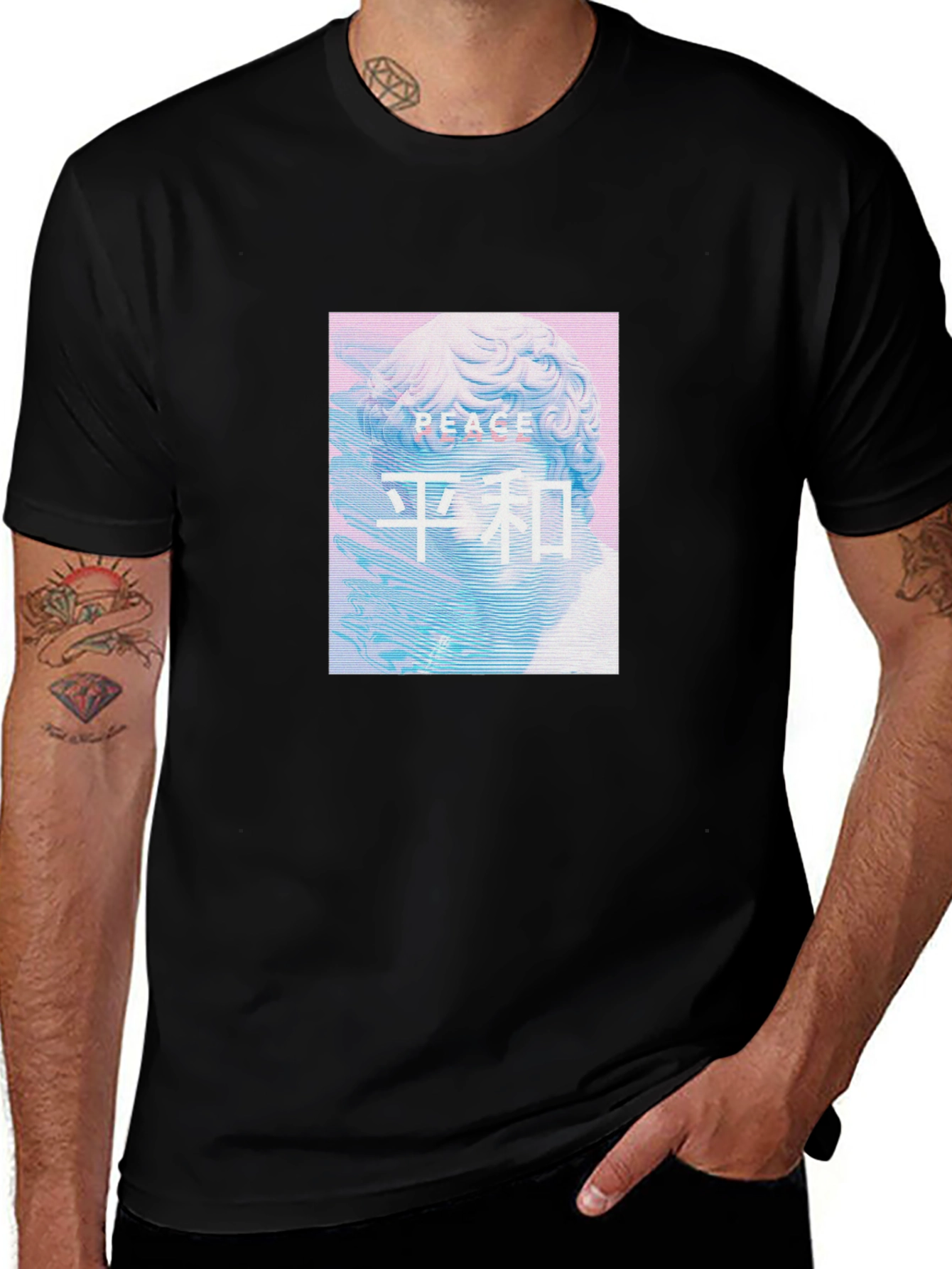 Peace Aesthetic T-Shirt - Vaporwave Design