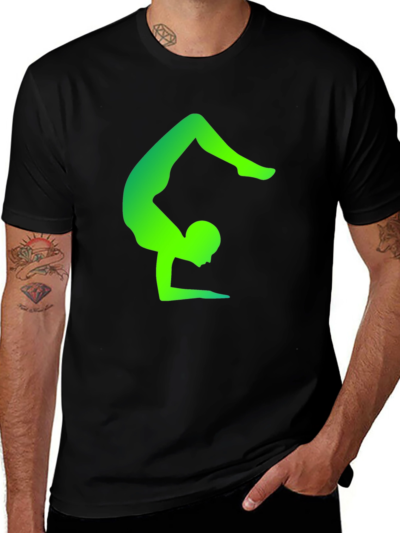 Yoga Pose Graphic T-Shirt - Stylish & Comfortable Black Tee
