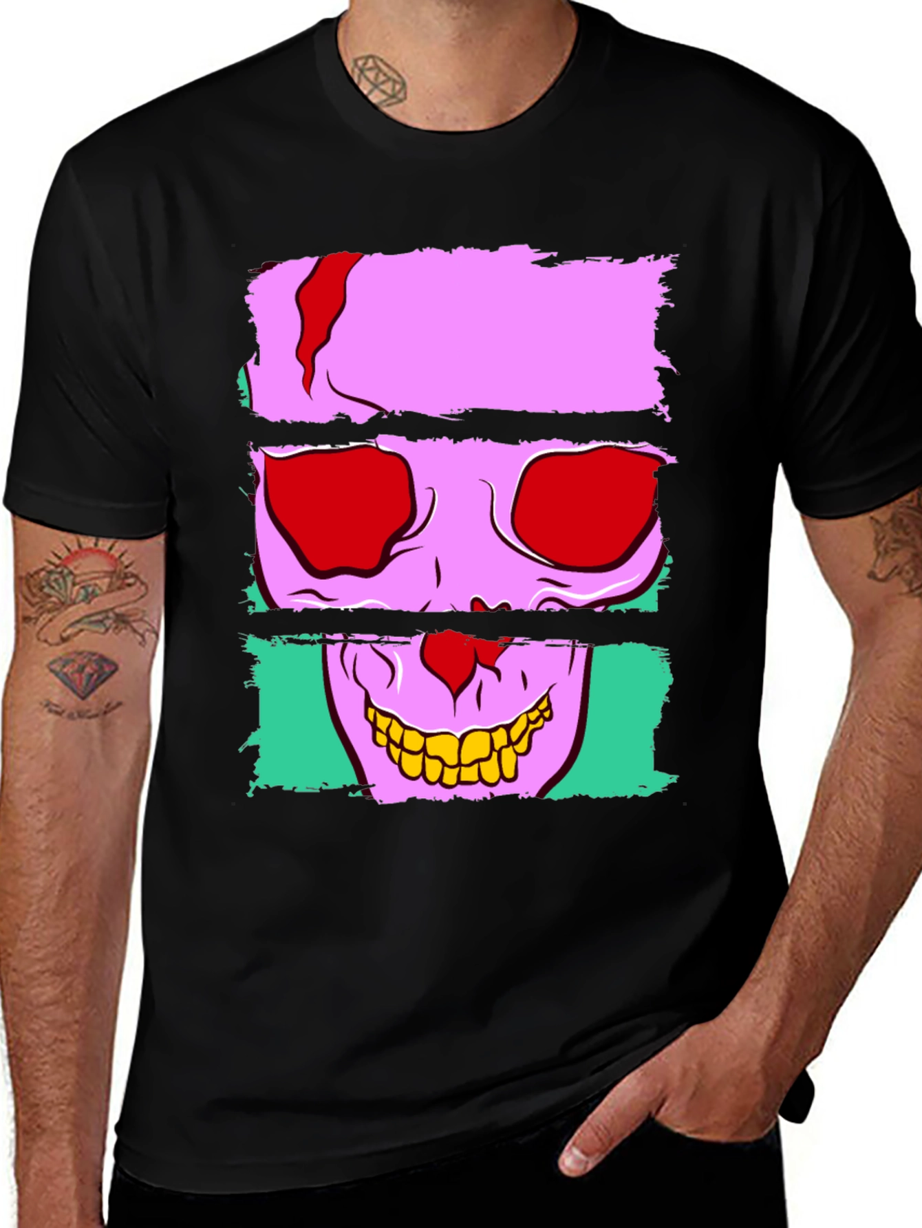 Variant 8 of Skull Graphic Black T-Shirt