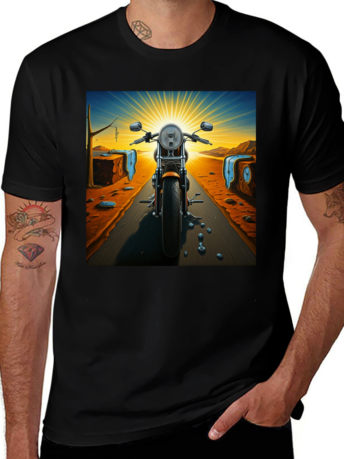 Variant 17 of Surreal Motorcycle Ride T-Shirt