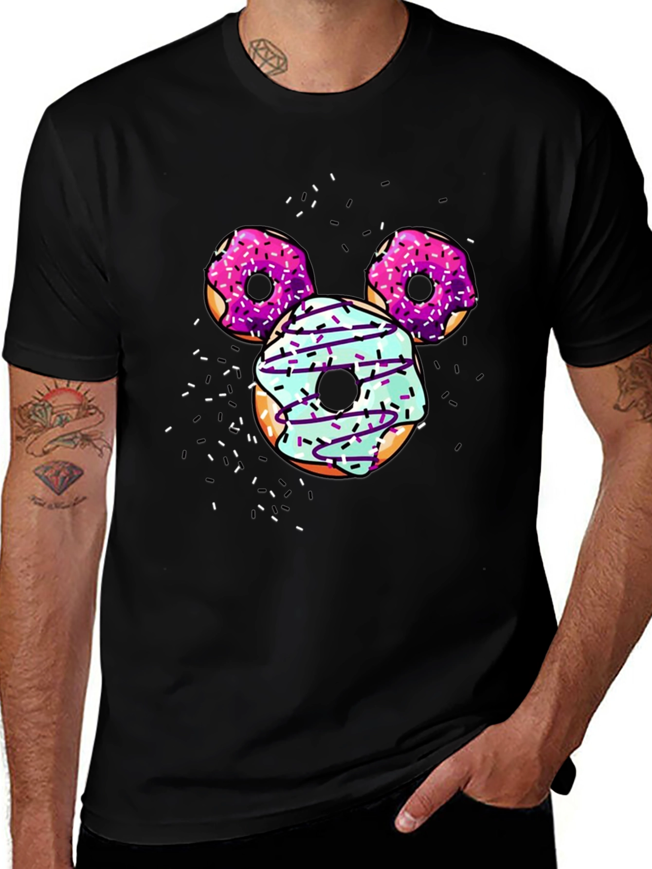 Black Donut Mickey Mouse T-Shirt main image