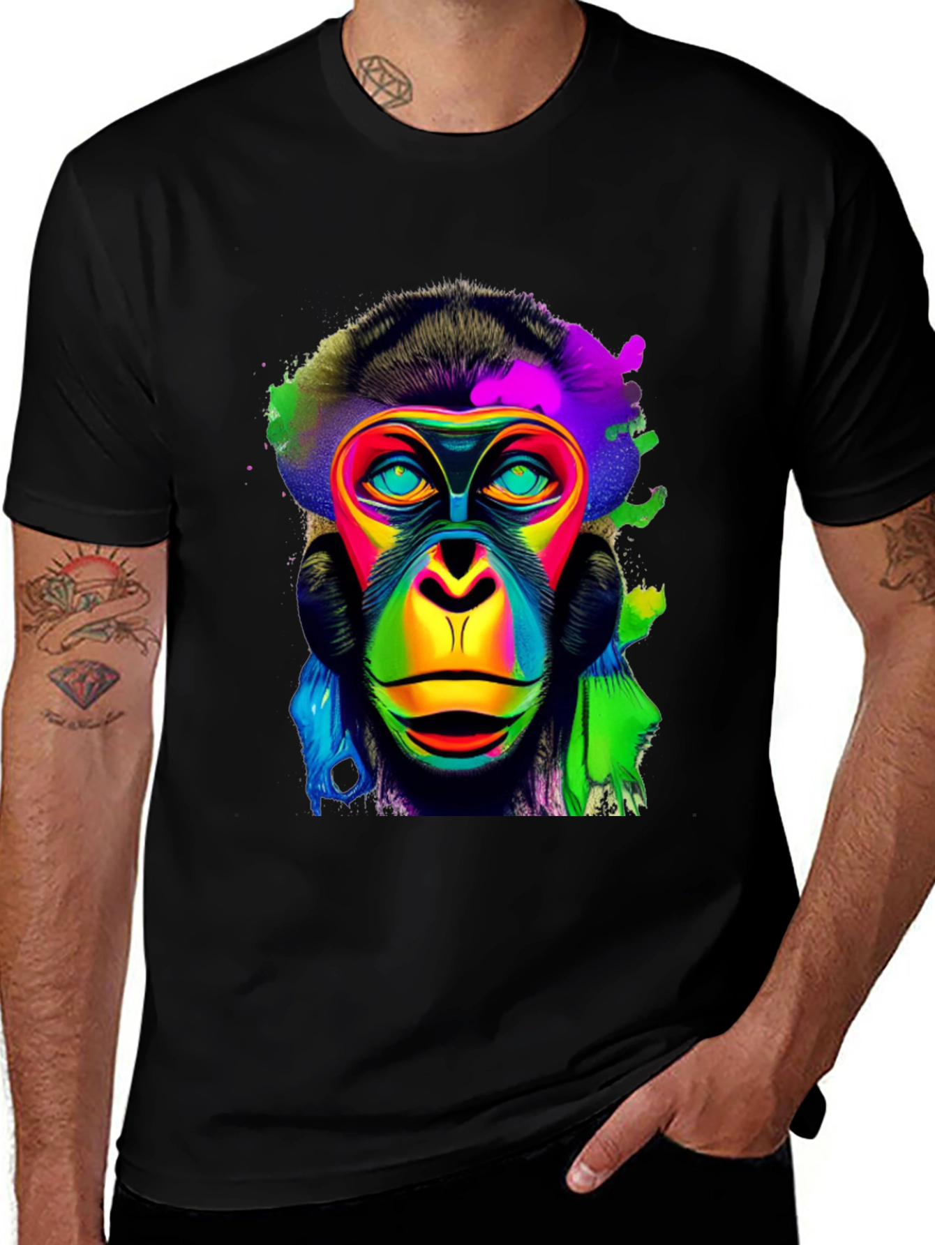 Variant 4 of Psychedelic Monkey Graphic Tee - Unique Design, Soft Cotton