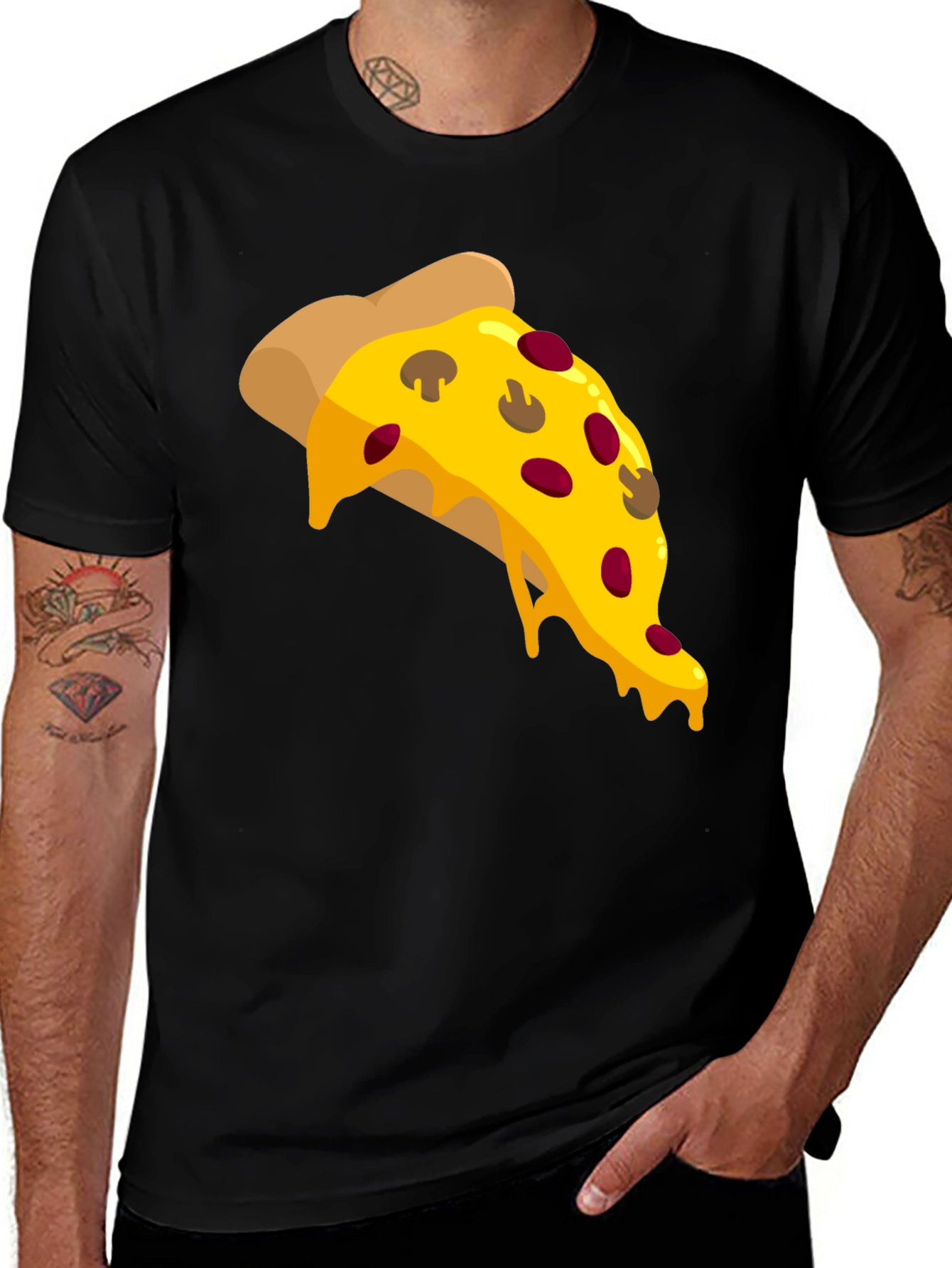 Variant 23 of Pizza Slice Graphic Tee - Casual Comfort