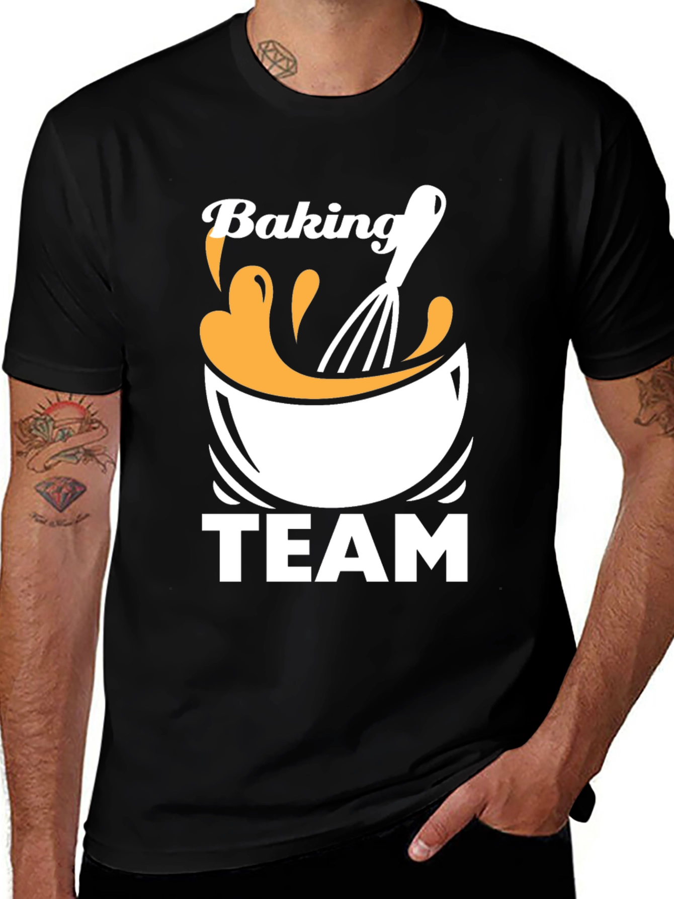 Variant 18 of Baking Team T-Shirt - Black Crew Neck Tee