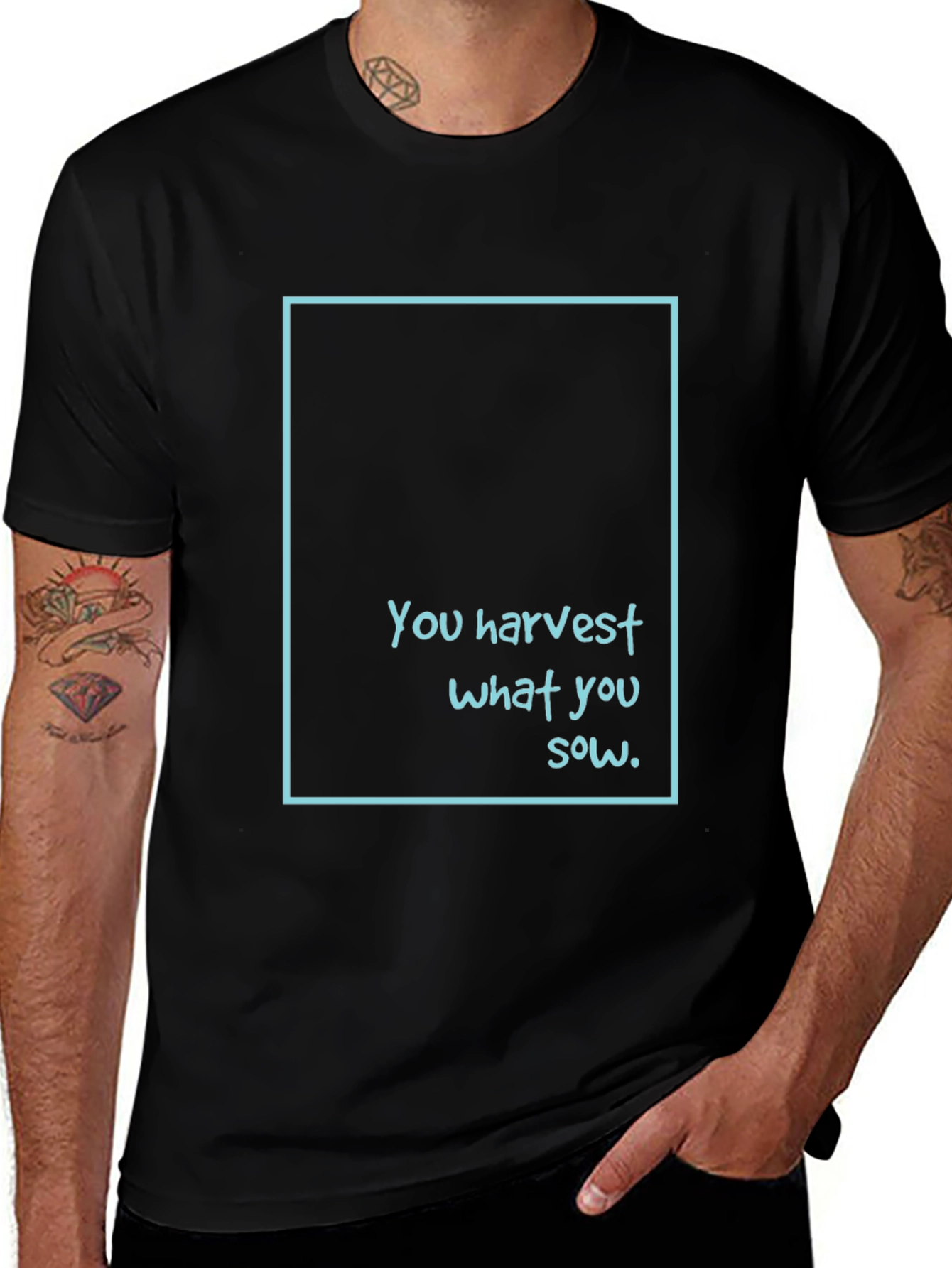 Variant 30 of Inspirational Tee: You Harvest What You Sow - Black