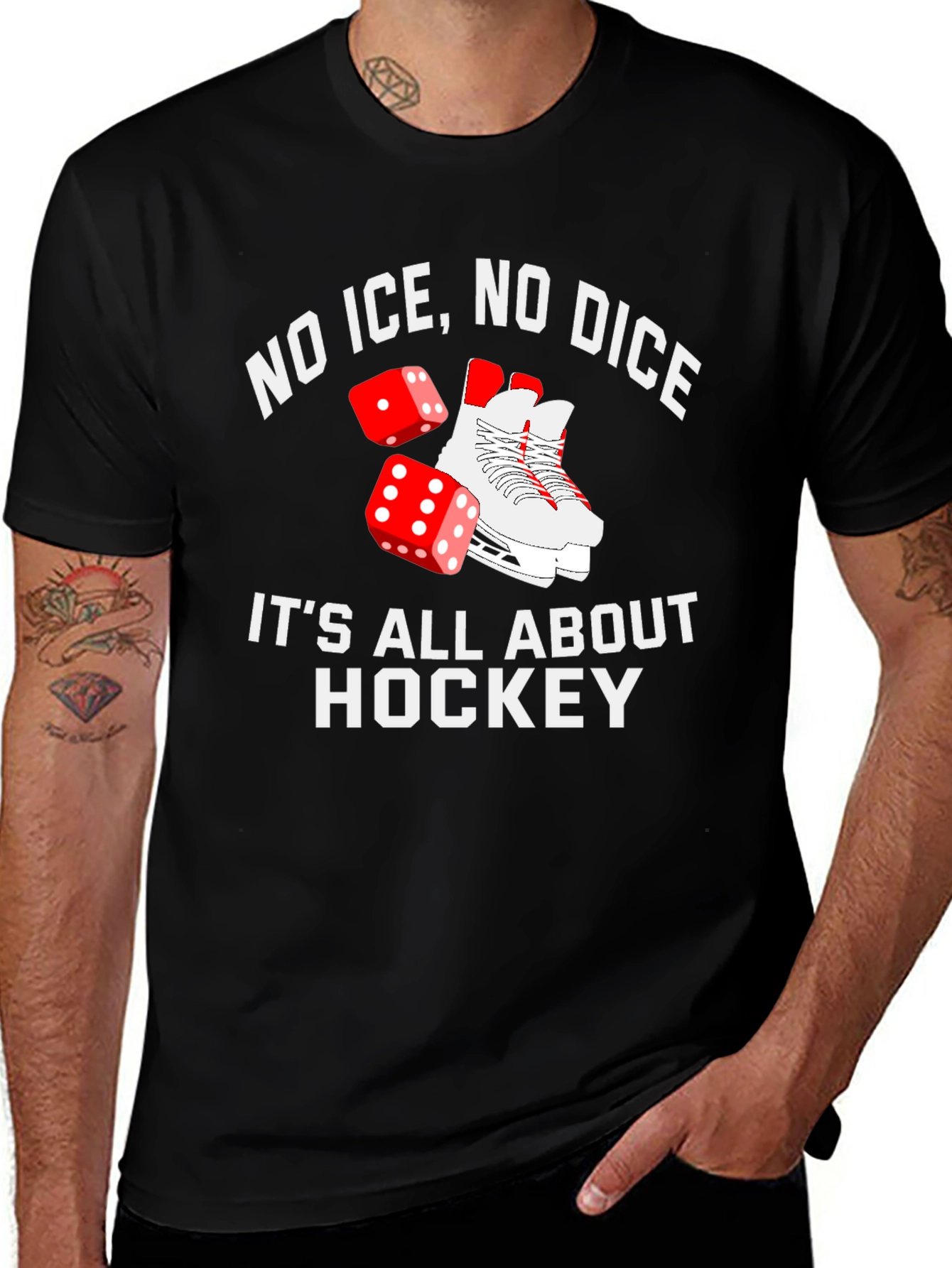 Variant 12 of No Ice No Dice Hockey Graphic Tee