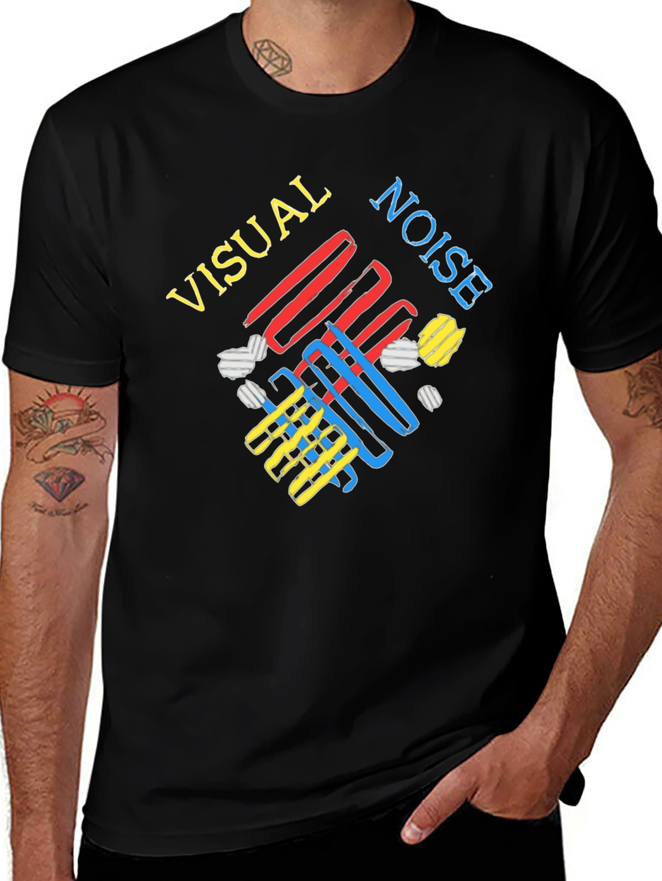 Visual Noise Graphic Tee - Retro Style