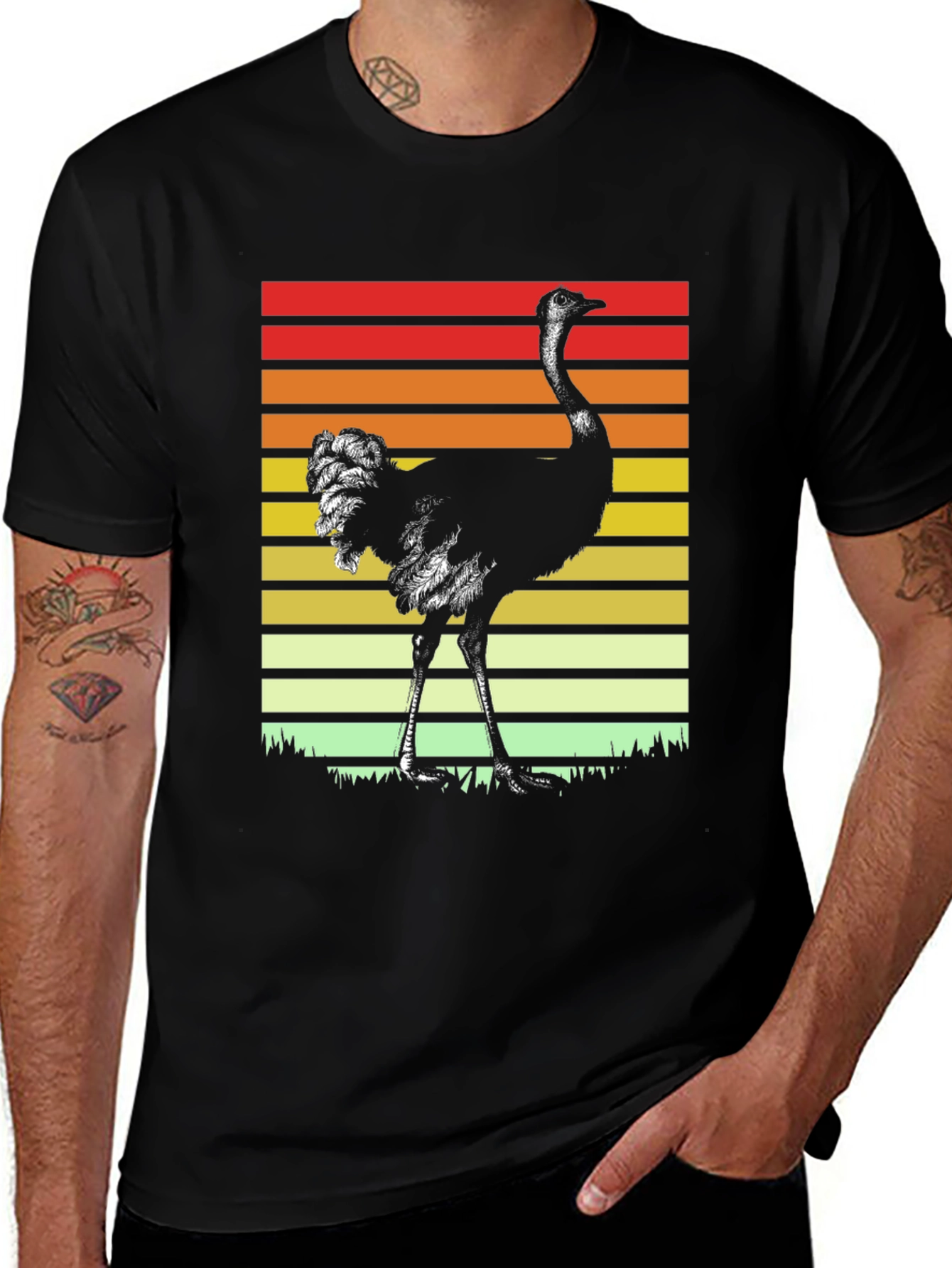 Variant 26 of Retro Ostrich Sunset T-Shirt