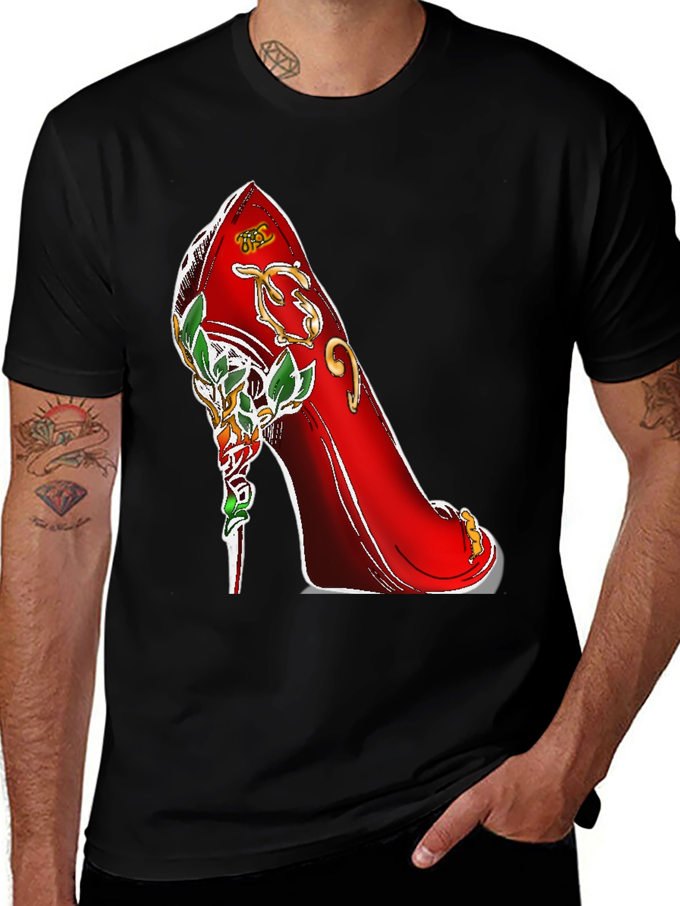 Red High Heel Shoe Graphic Tee