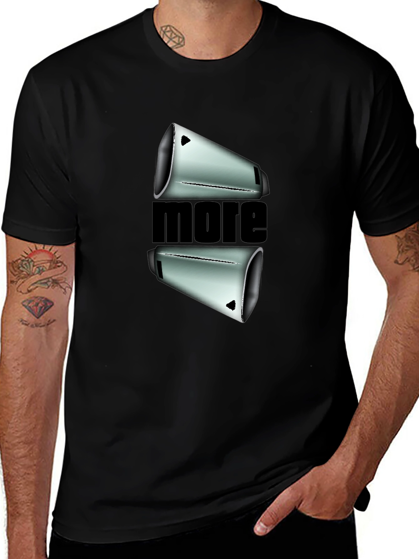 Variant 17 of Modern "More" Graphic Black T-Shirt