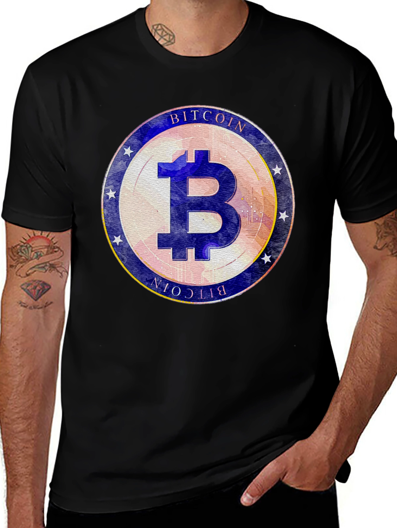Variant 27 of Bitcoin Emblem Black T-Shirt