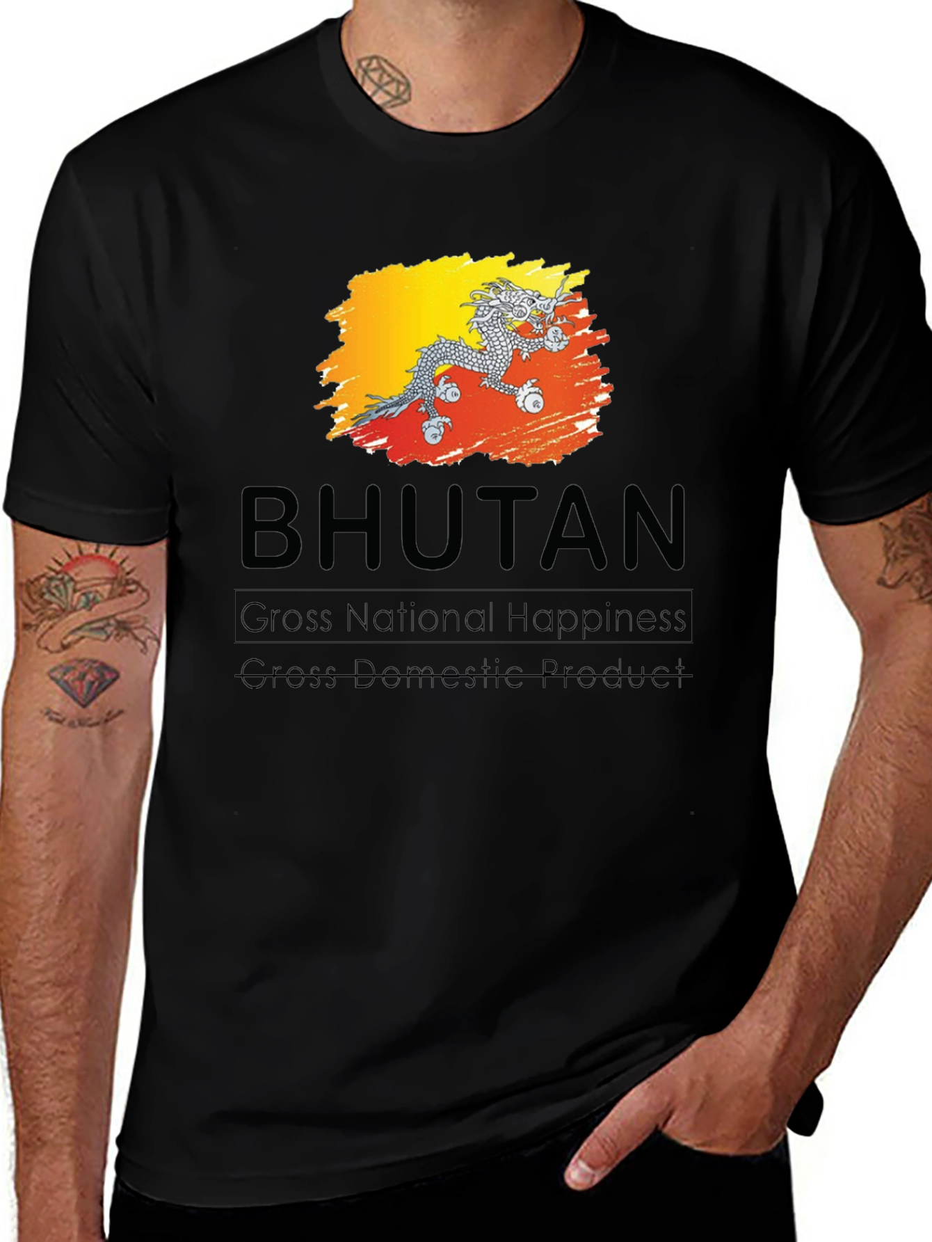 Bhutan Dragon T-Shirt - Gross National Happiness Tee