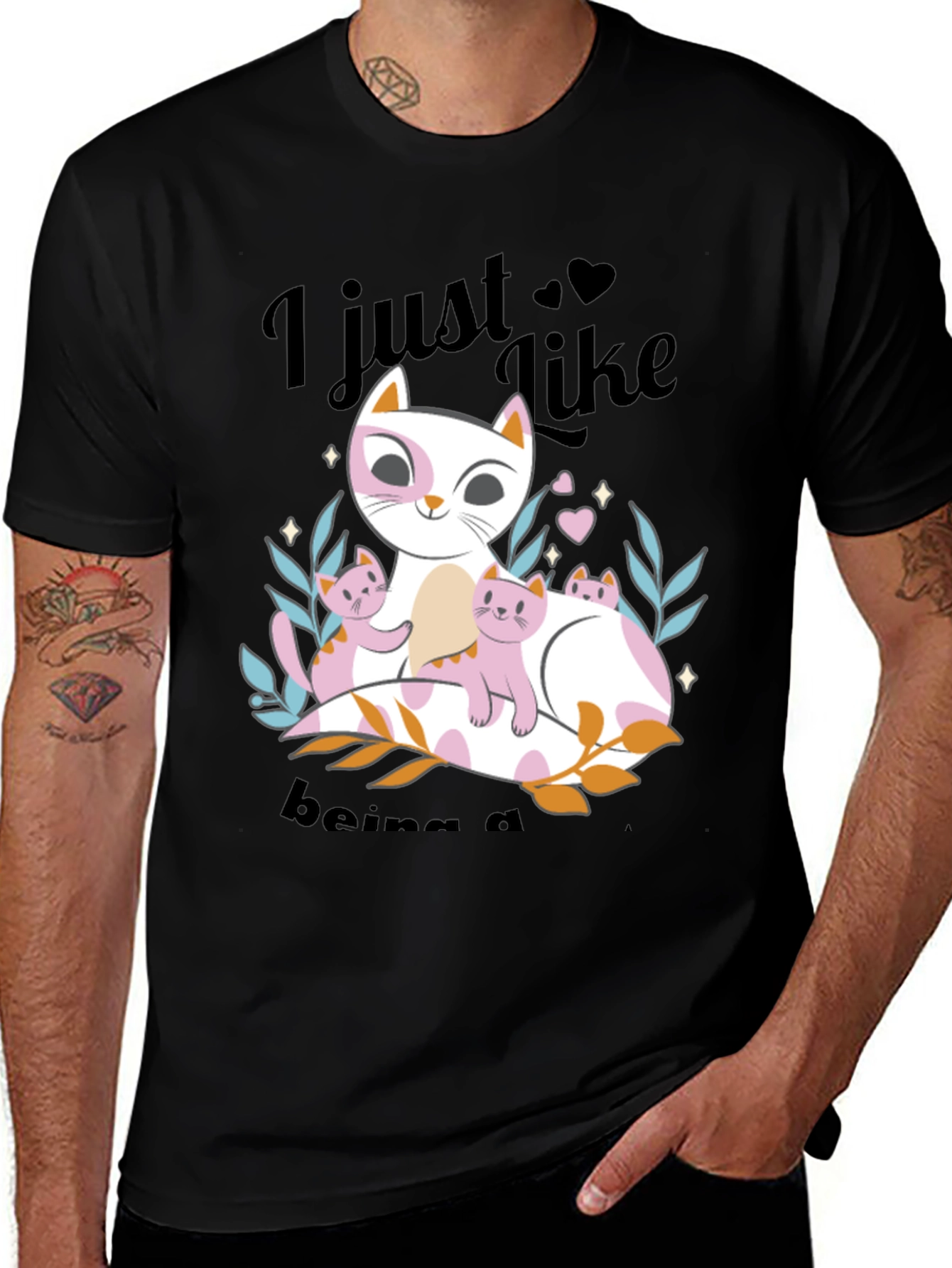 Variant 27 of Cat Lover T-Shirt, I Just Like Being a Cat Mom