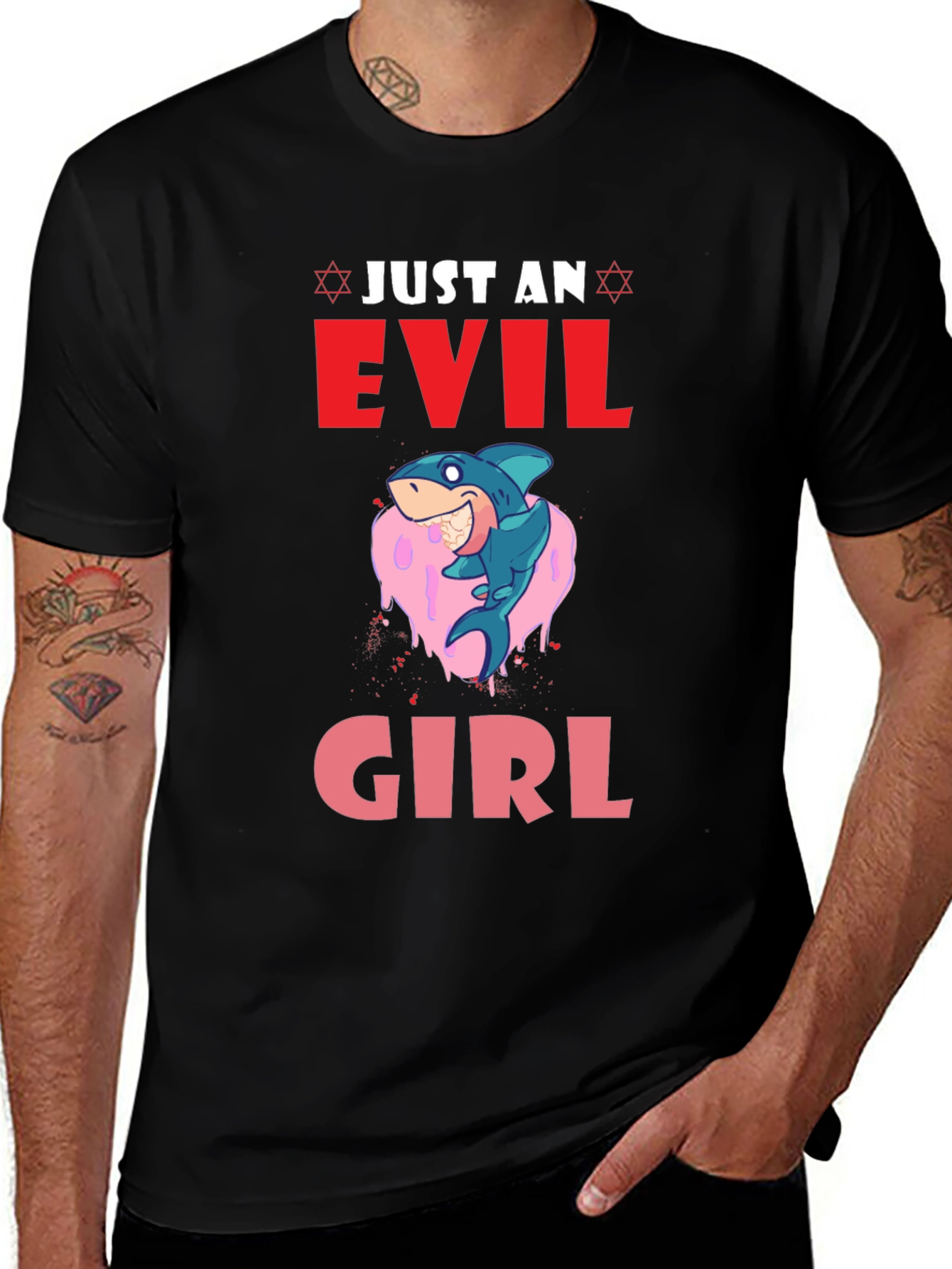 Variant 7 of Evil Girl Shark Graphic T-Shirt
