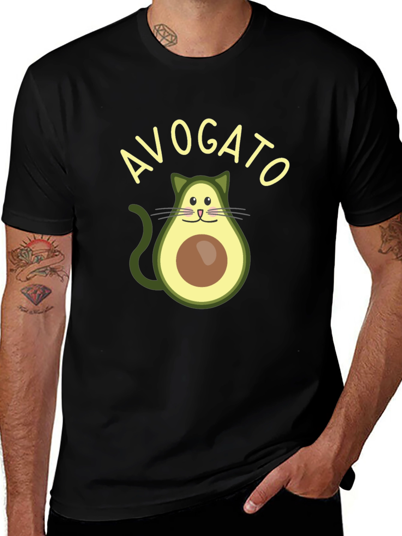Variant 12 of Avogato T-Shirt - Funny Avocado Cat Graphic Tee