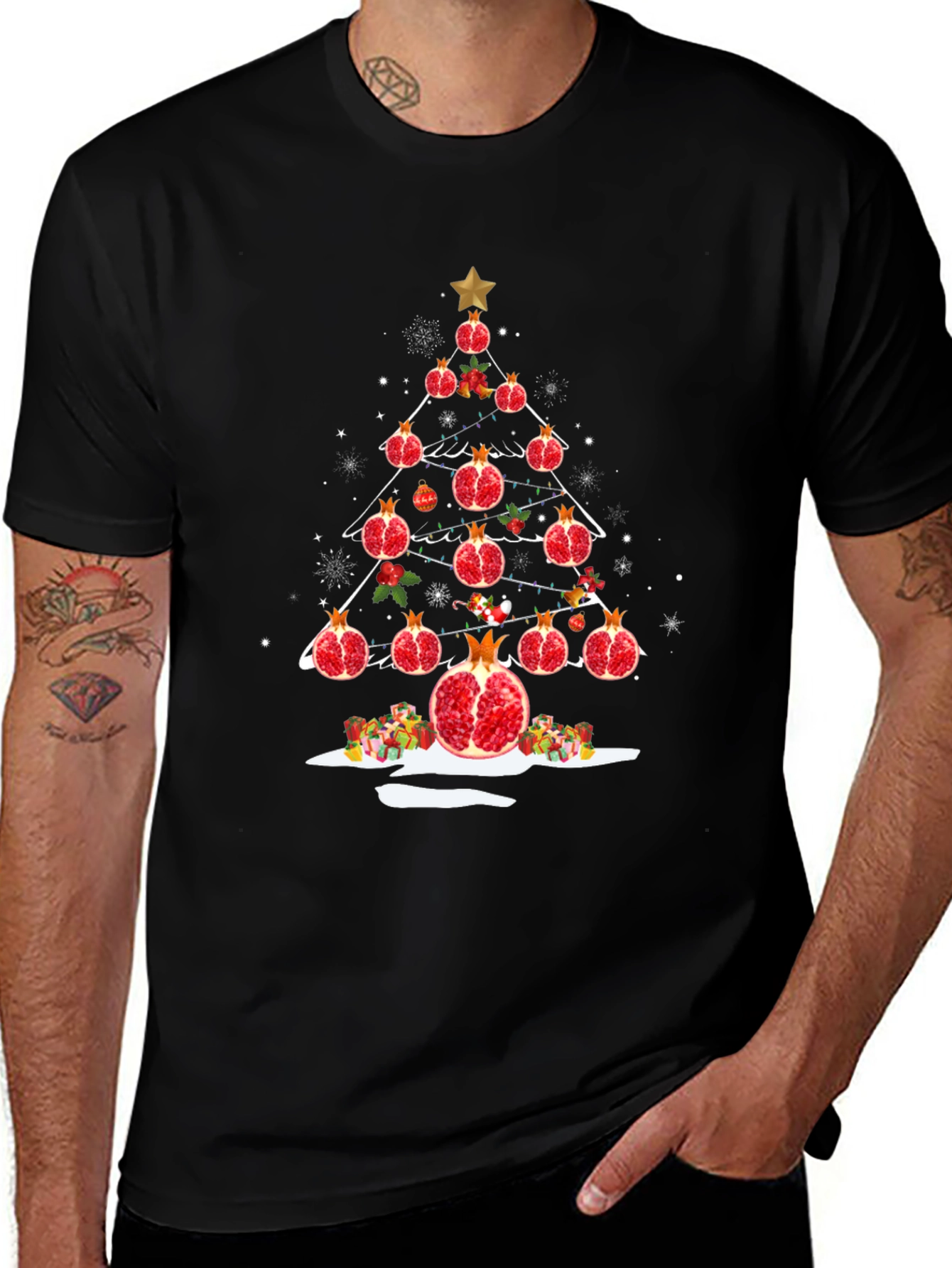 Pomegranate Christmas Tree T-Shirt - Holiday Apparel
