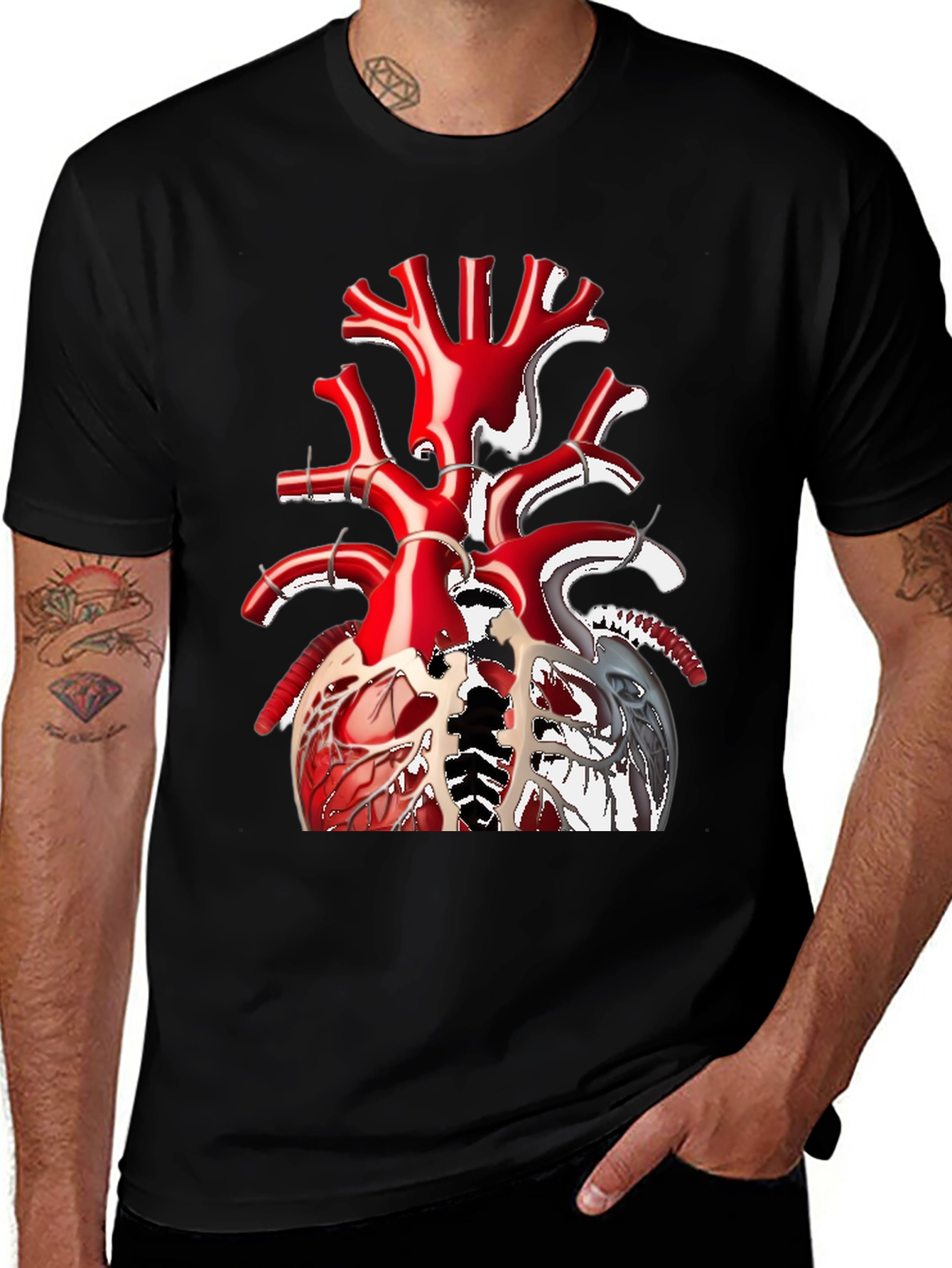 Variant 20 of Anatomical Heart Tee - Unique Graphic T-Shirt