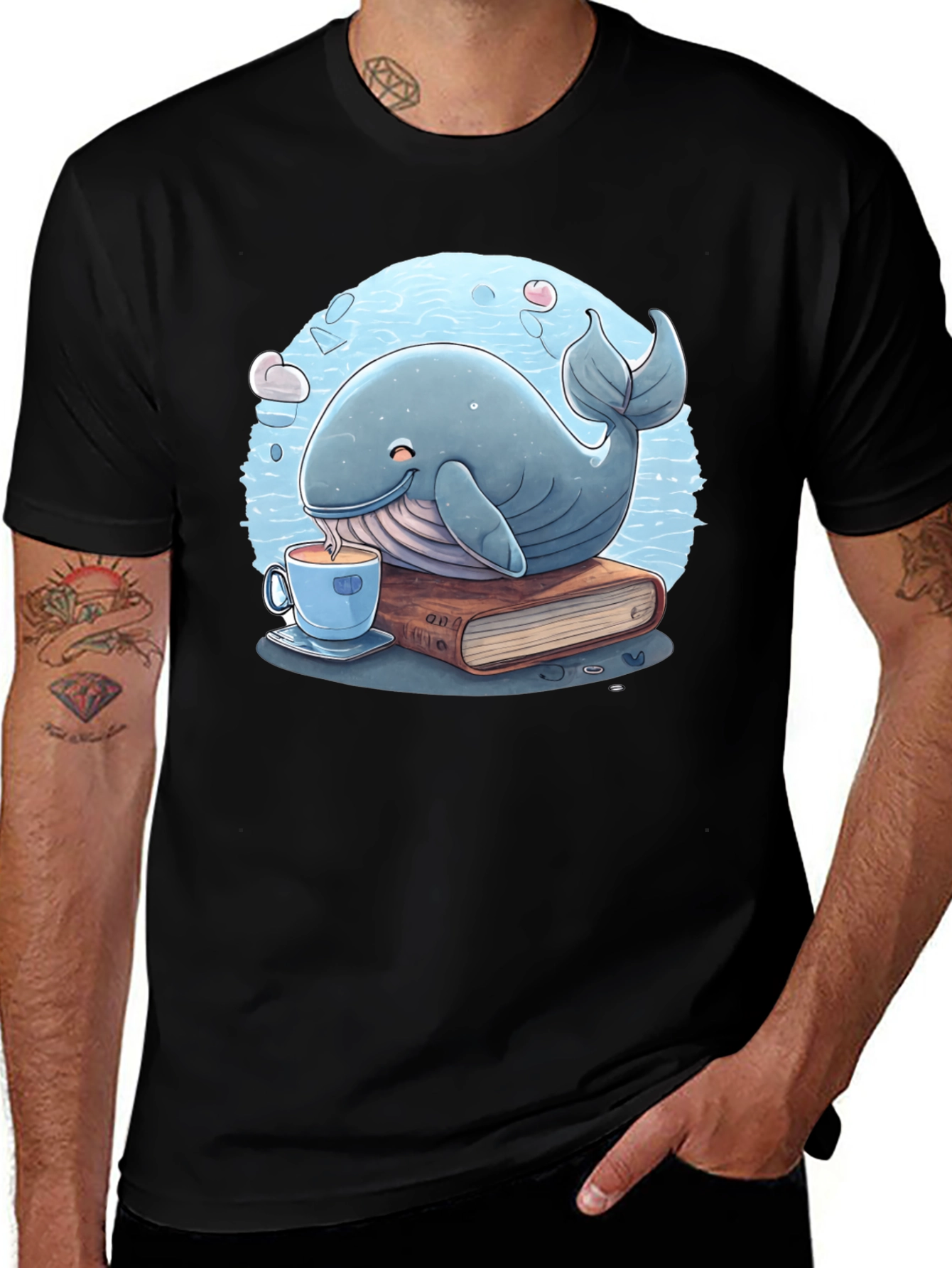 Variant 10 of Whale Reading Book T-Shirt