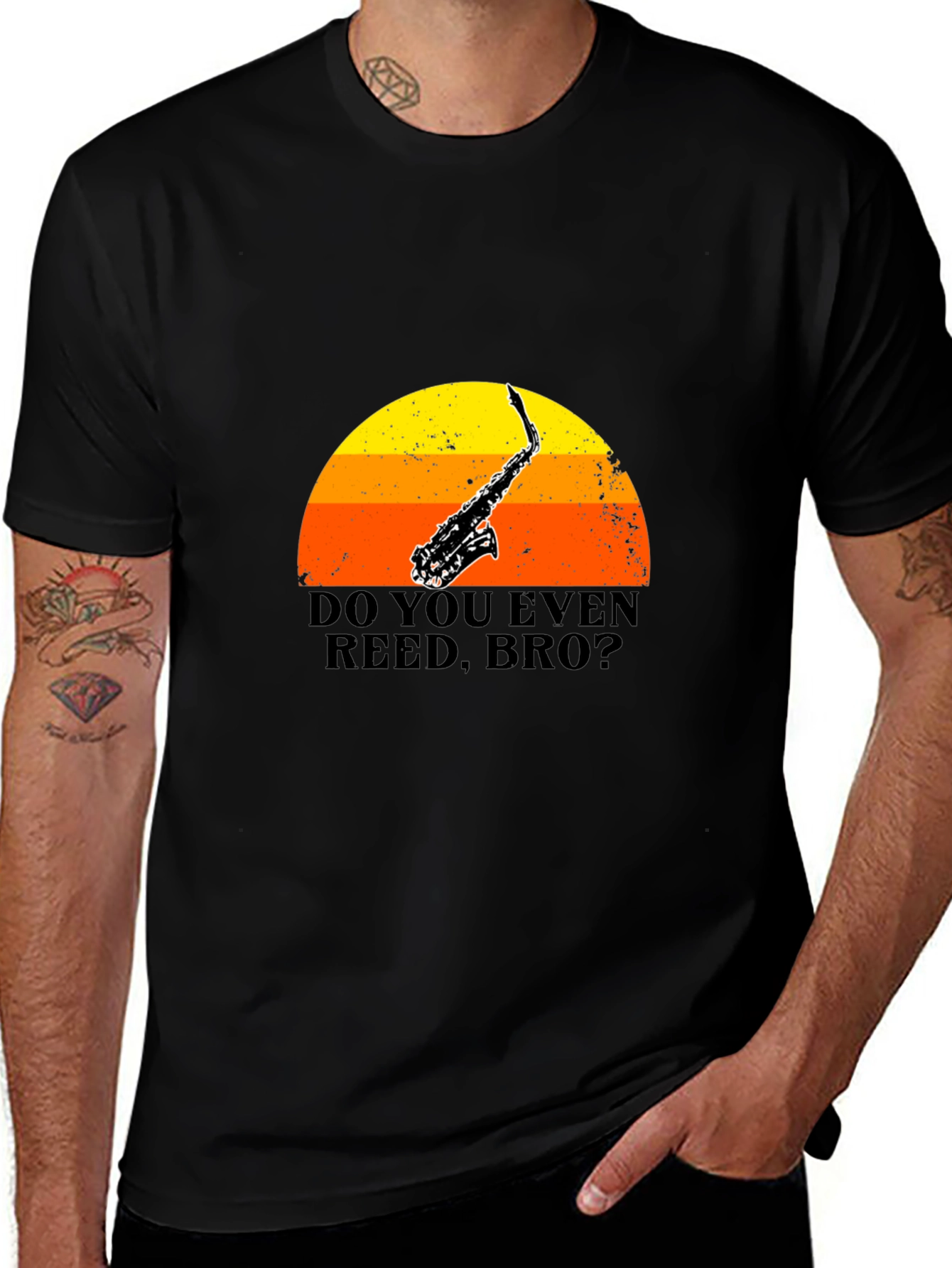 Variant 25 of Do You Even Reed Bro? T-Shirt Saxophone Music Sunset