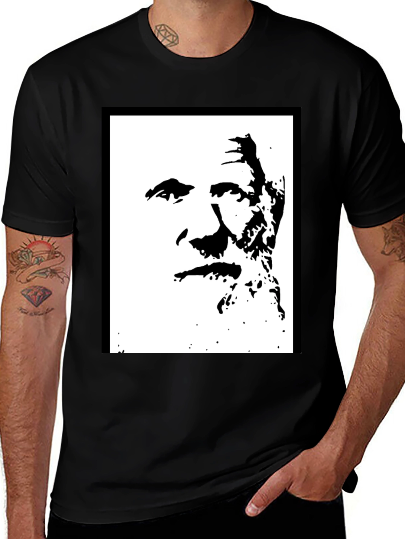 Variant 8 of Bold Black Graphic Tee - Iconic Silhouette