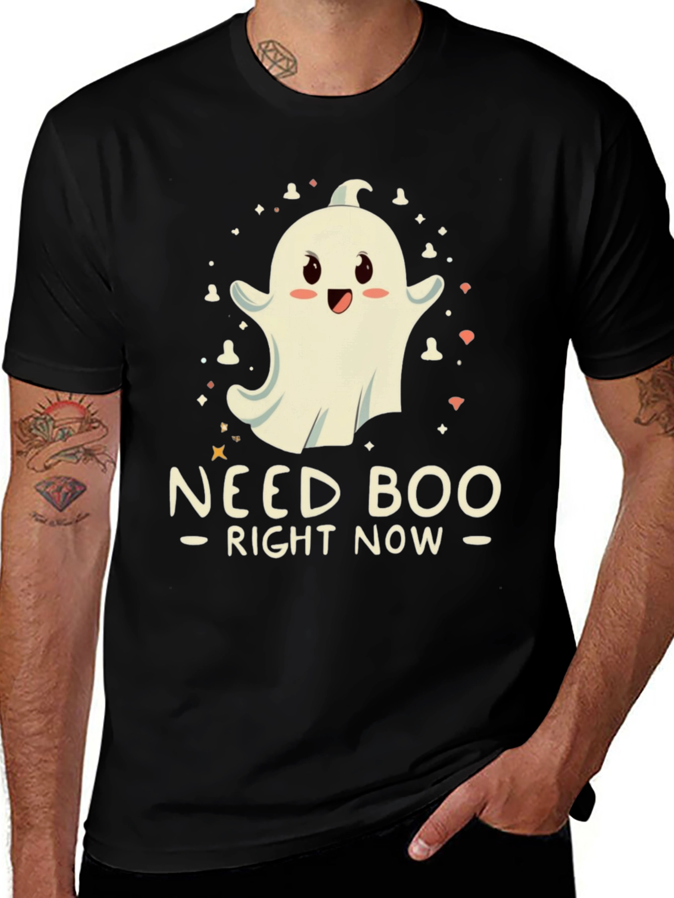 Variant 12 of Need Boo Right Now T-Shirt - Cute Ghost Graphic