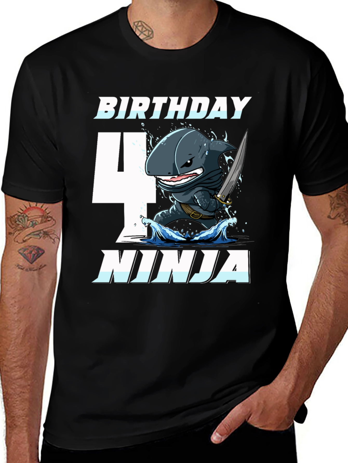Birthday Ninja Shark 4 T-Shirt