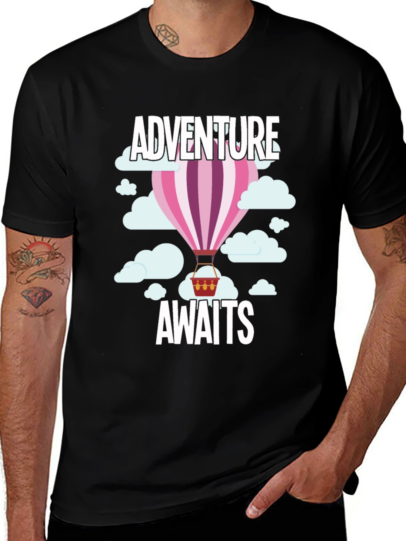 Variant 11 of Adventure Awaits Hot Air Balloon Graphic T-Shirt