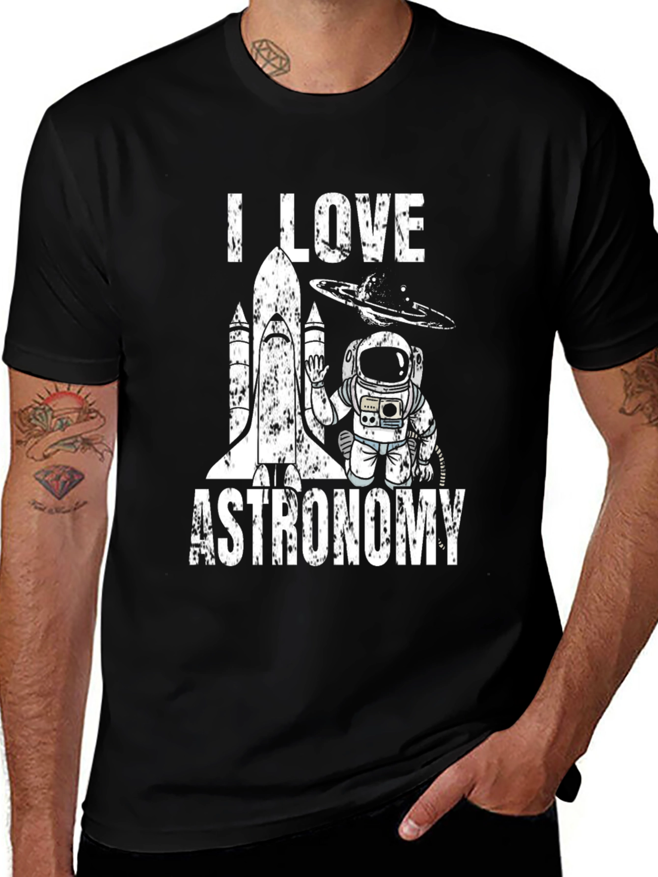Variant 6 of I Love Astronomy T-Shirt - Space Shuttle, Astronaut Design