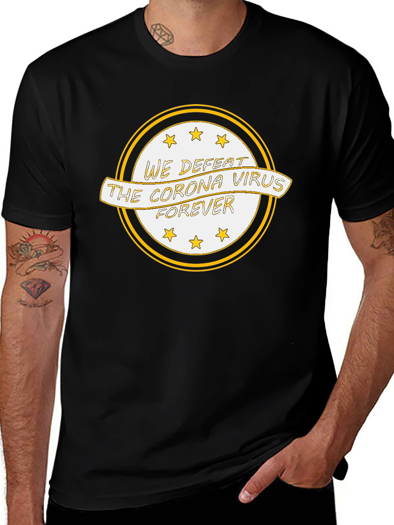 Variant 24 of We Defeat The Coronavirus Forever Graphic Tee
