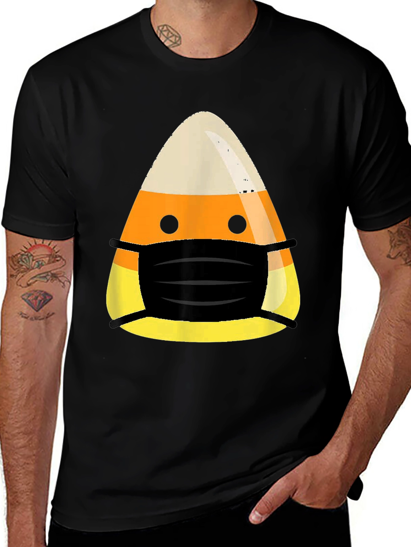 Candy Corn Mask T-Shirt - Halloween Costume Tee