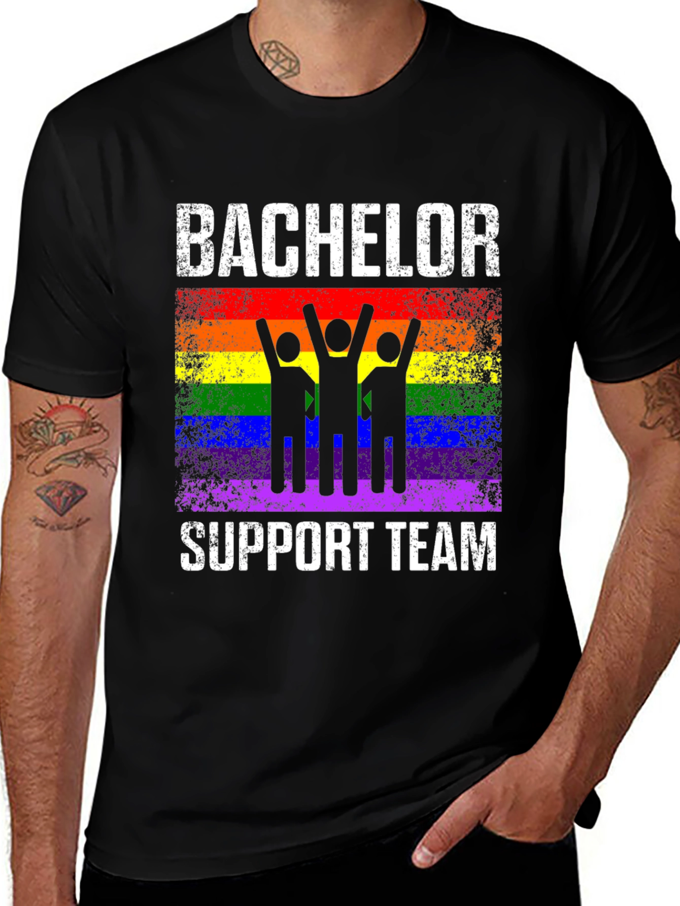 Variant 10 of Bachelor Support Team Rainbow Pride T-Shirt