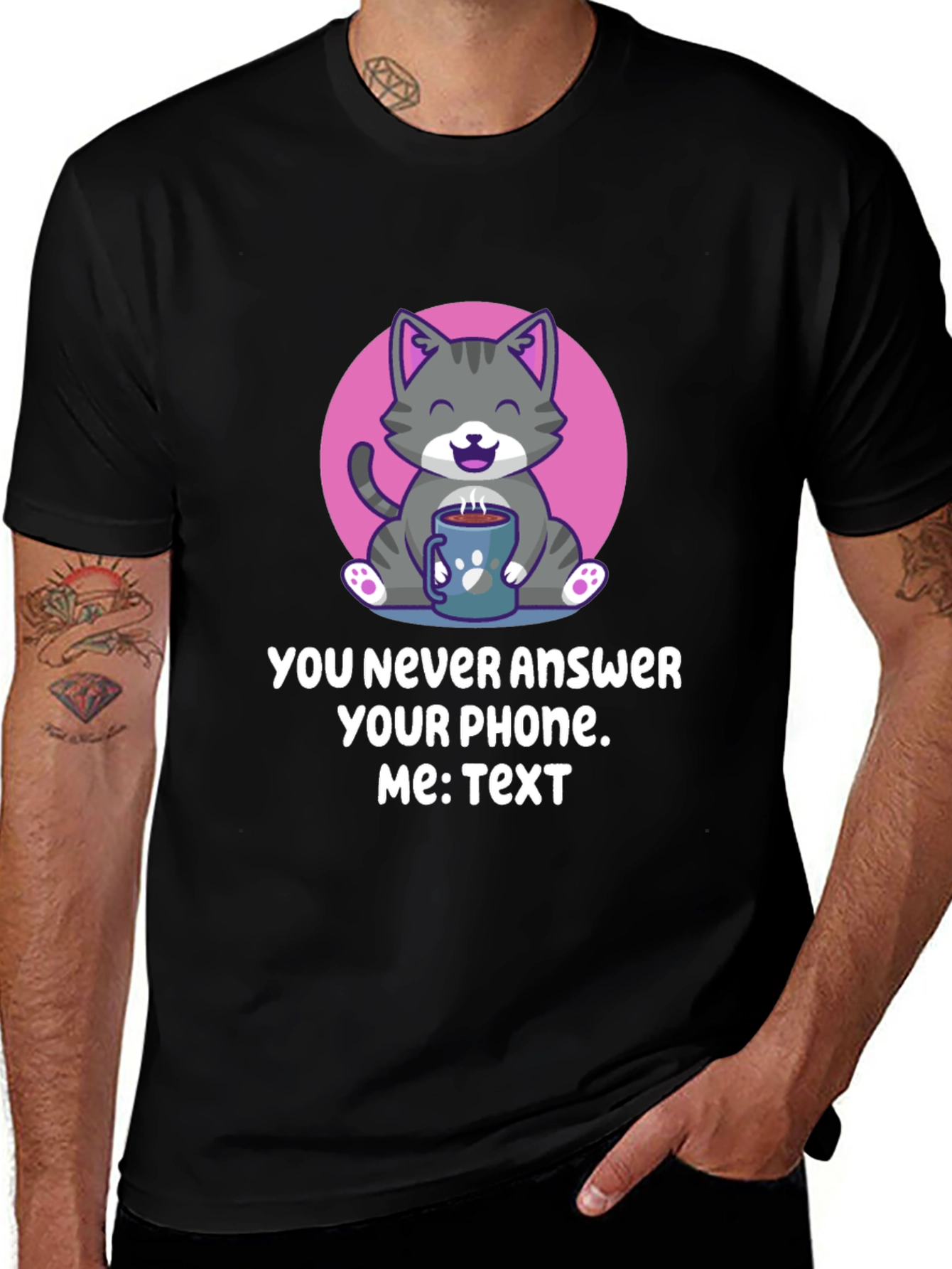 Variant 21 of Funny Cat Text T-Shirt