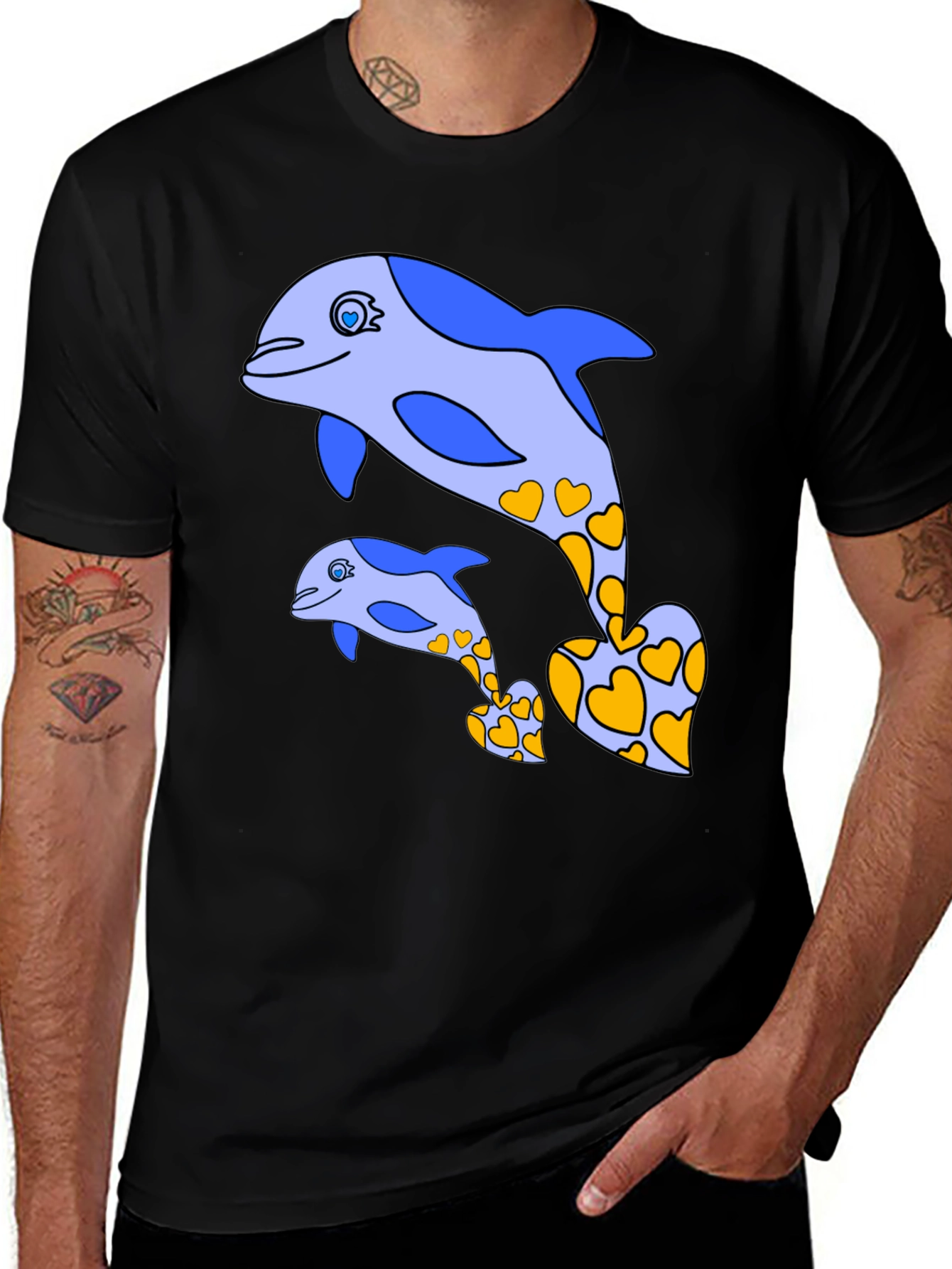 Variant 10 of Dolphin Heart Tee - Cute Marine Life Shirt