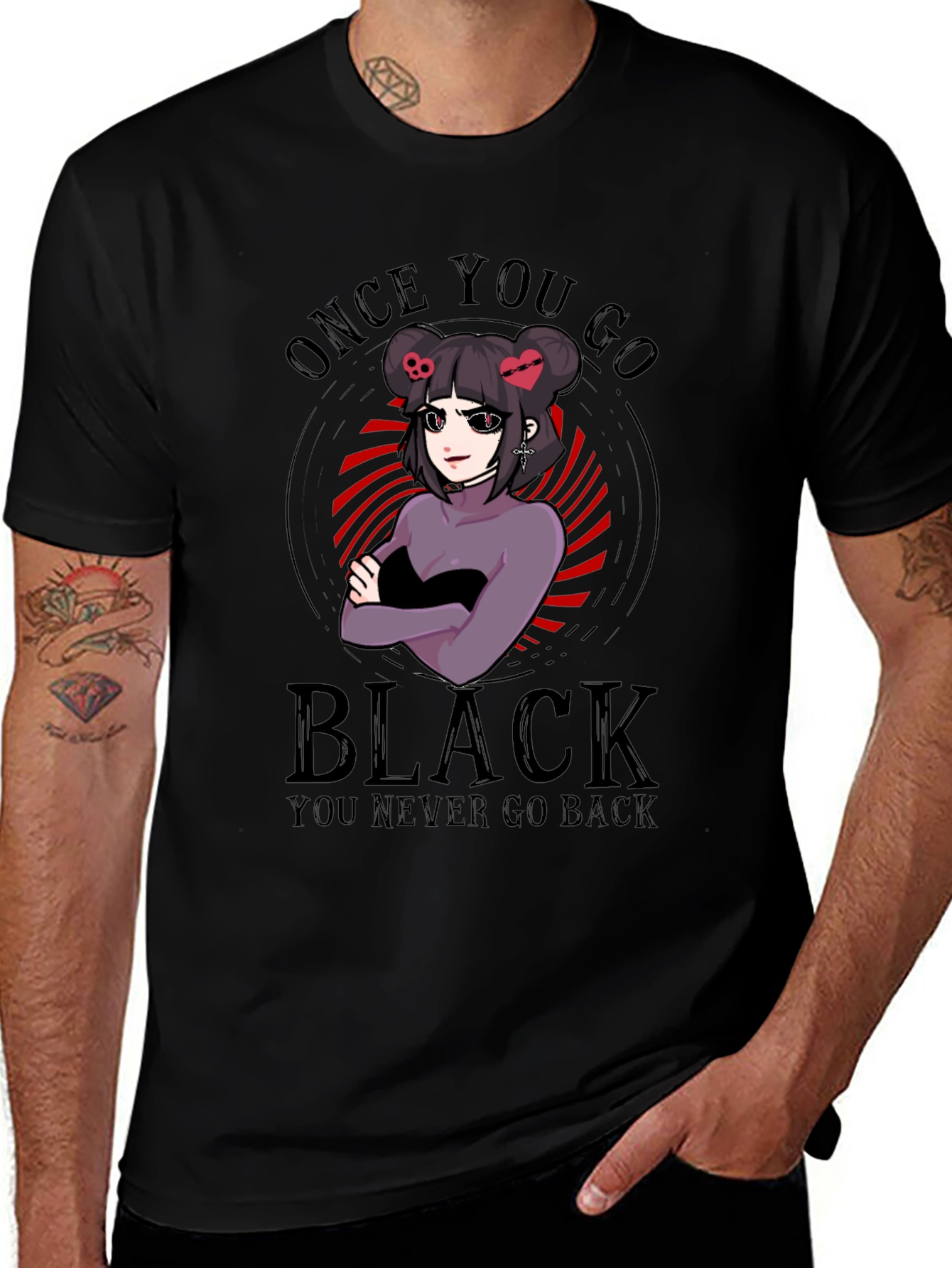 Variant 24 of Once You Go Black Funny Graphic T-Shirt