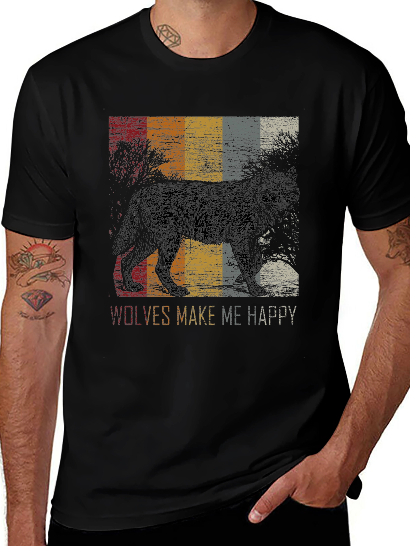 Variant 24 of Wolves Make Me Happy Graphic Tee