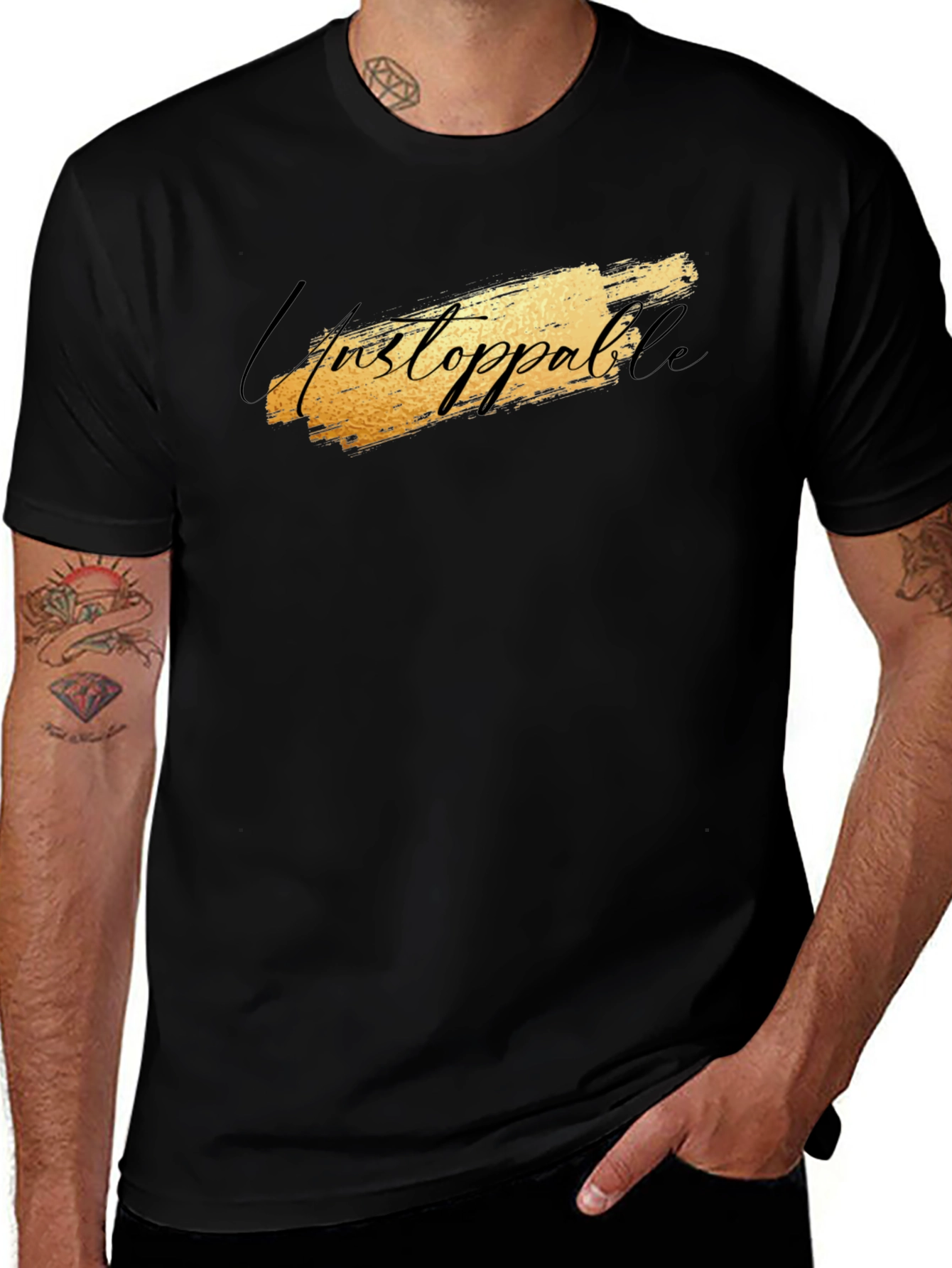 Unstoppable Graphic Black T-Shirt for Men